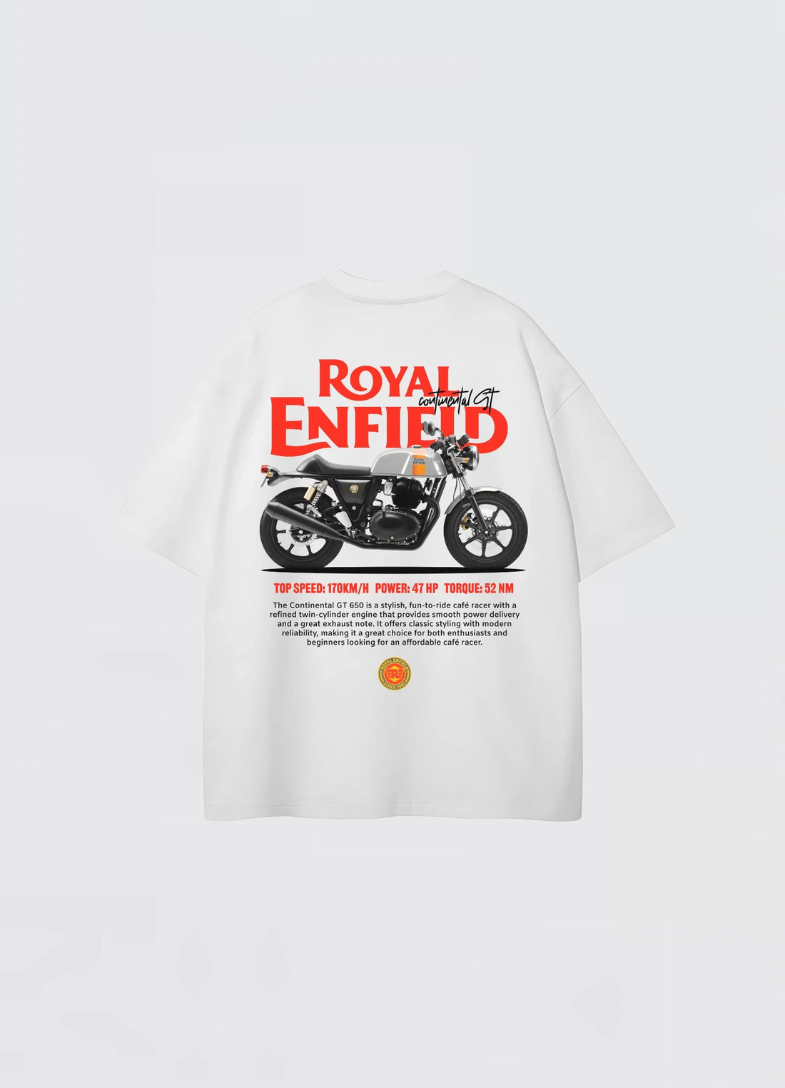Royal Enfield GT 650 Oversized T-shirt White - Strells