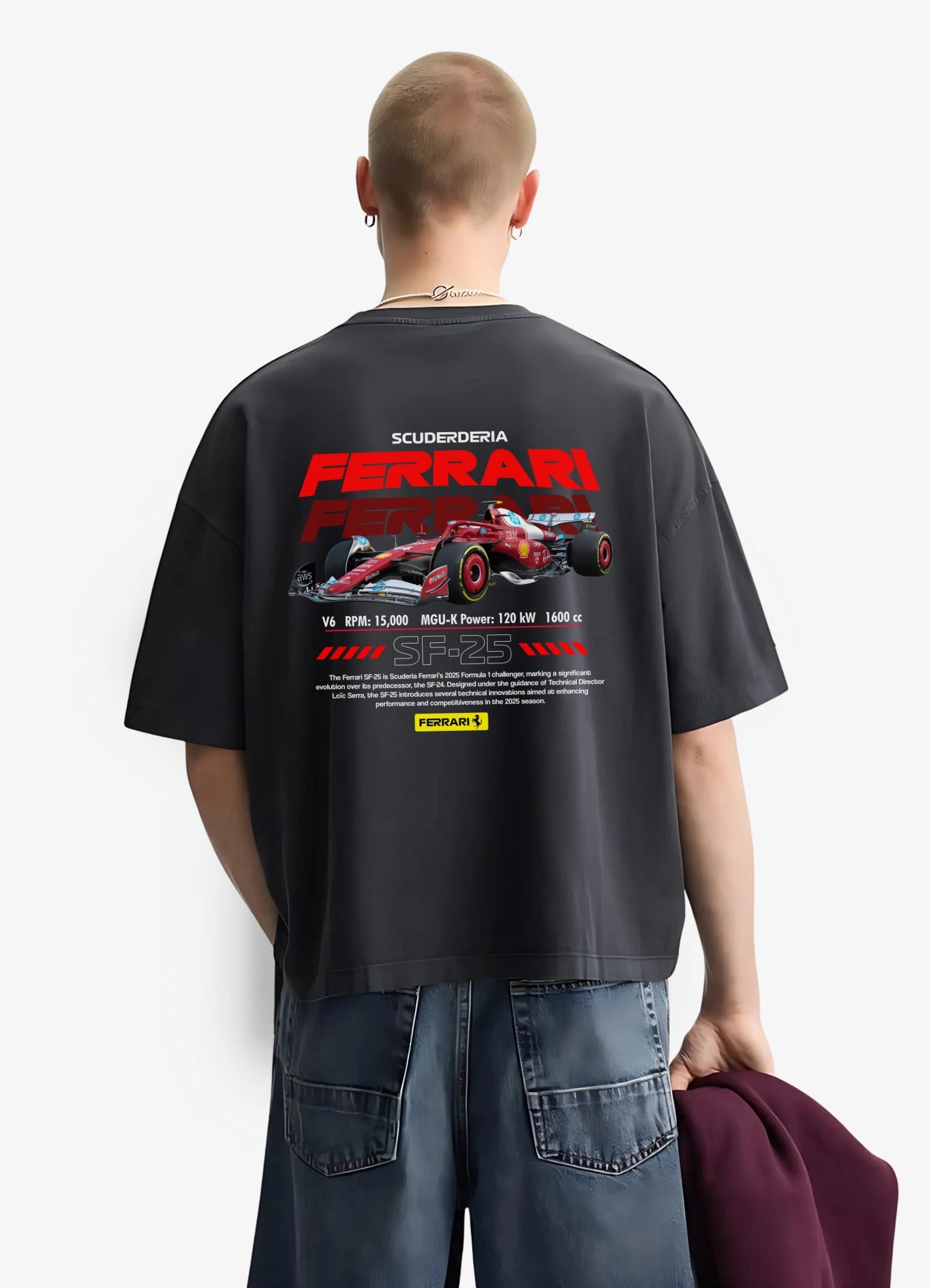 Scuderia Ferrari SF - 25 Oversized T-shirt Black - Strells