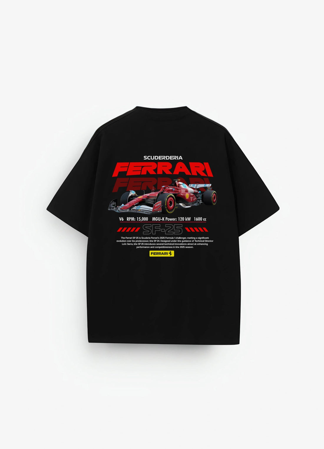 Scuderia Ferrari SF - 25 Oversized T-shirt Black - Strells