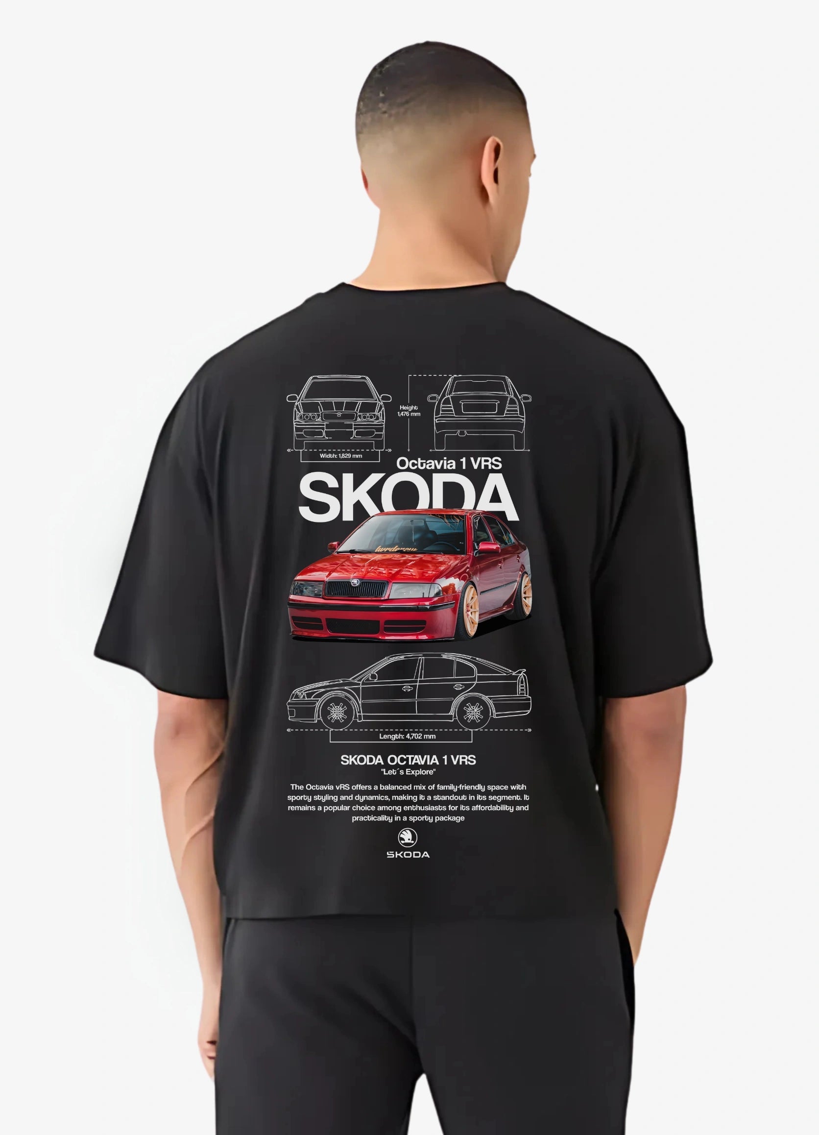 Skoda Octavia 1 VRS Oversized T-shirt Black - Strells