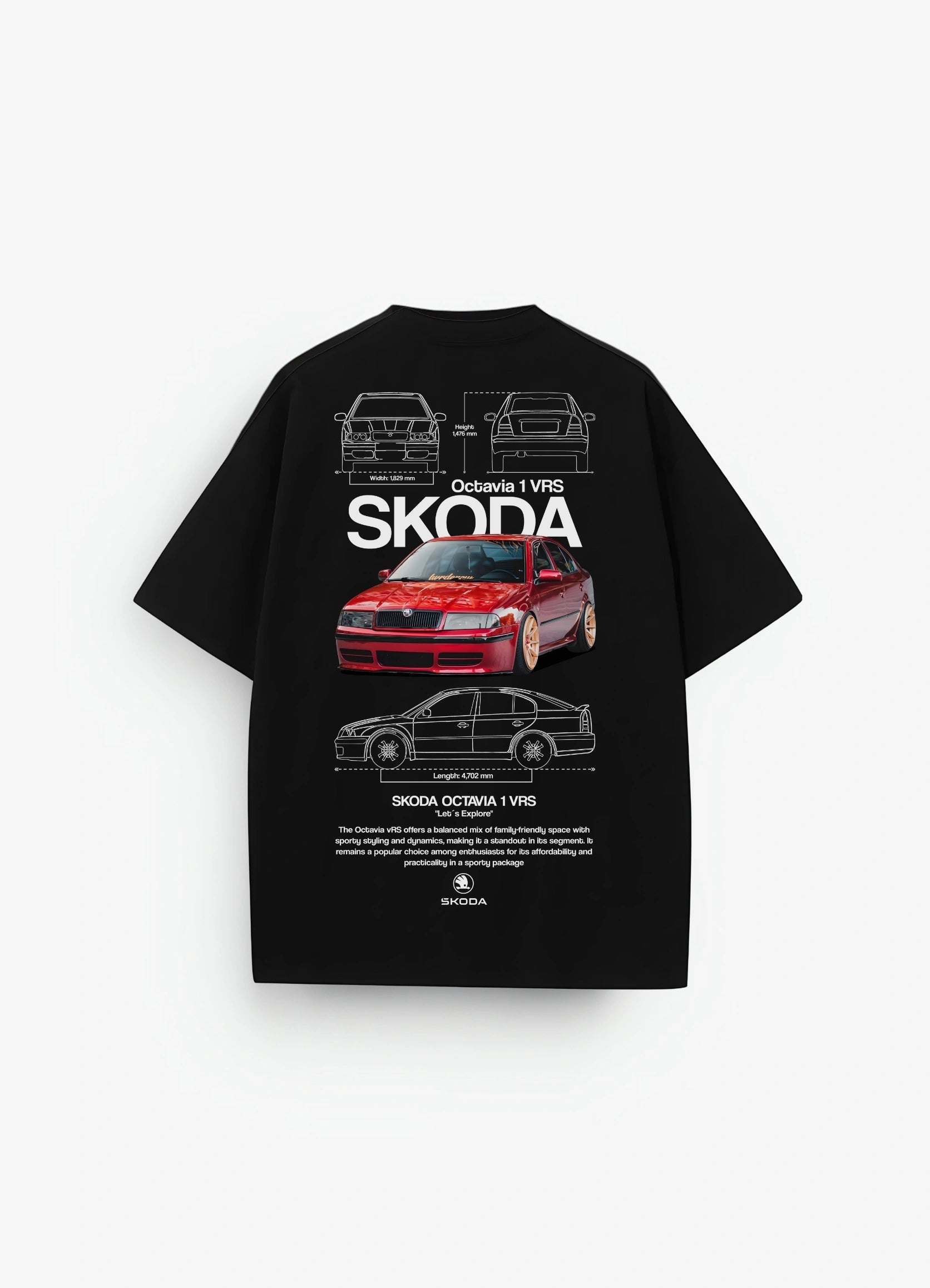 Skoda Octavia 1 VRS Oversized T-shirt Black - Strells