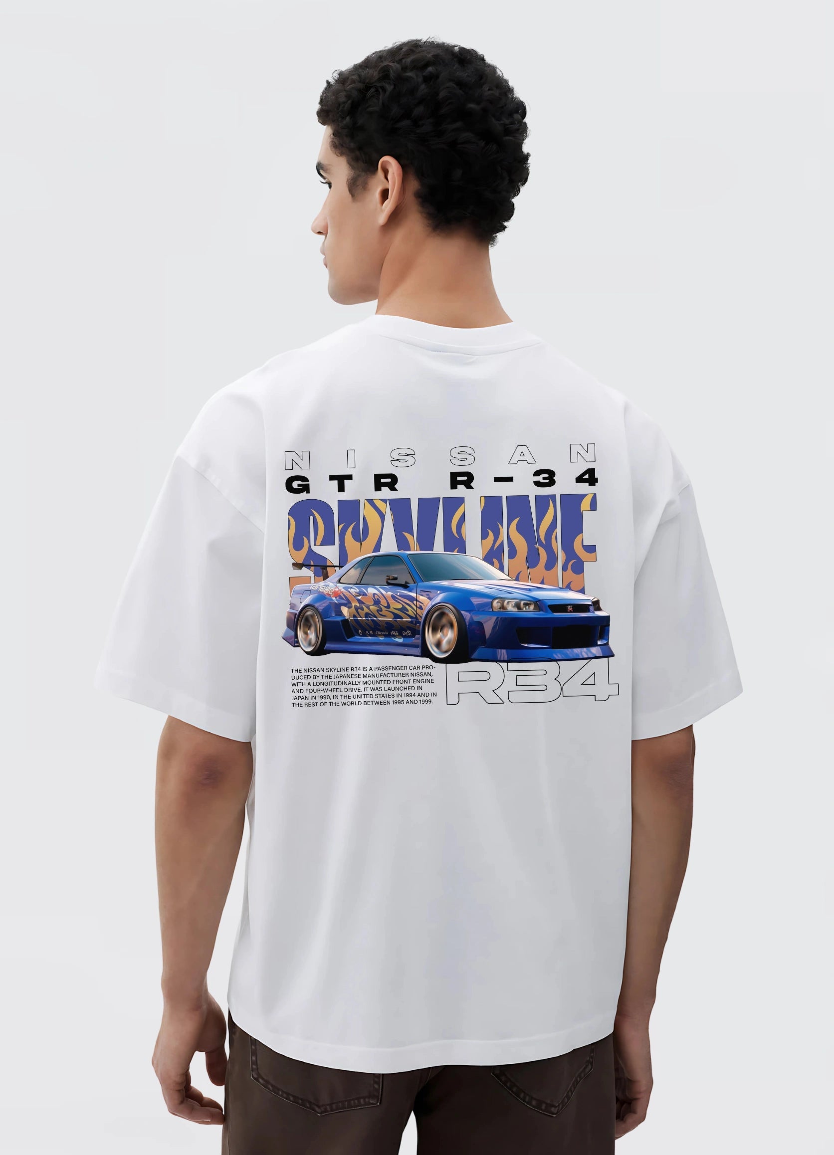 Skyline R34 Oversized T-shirt Off - white - Strells
