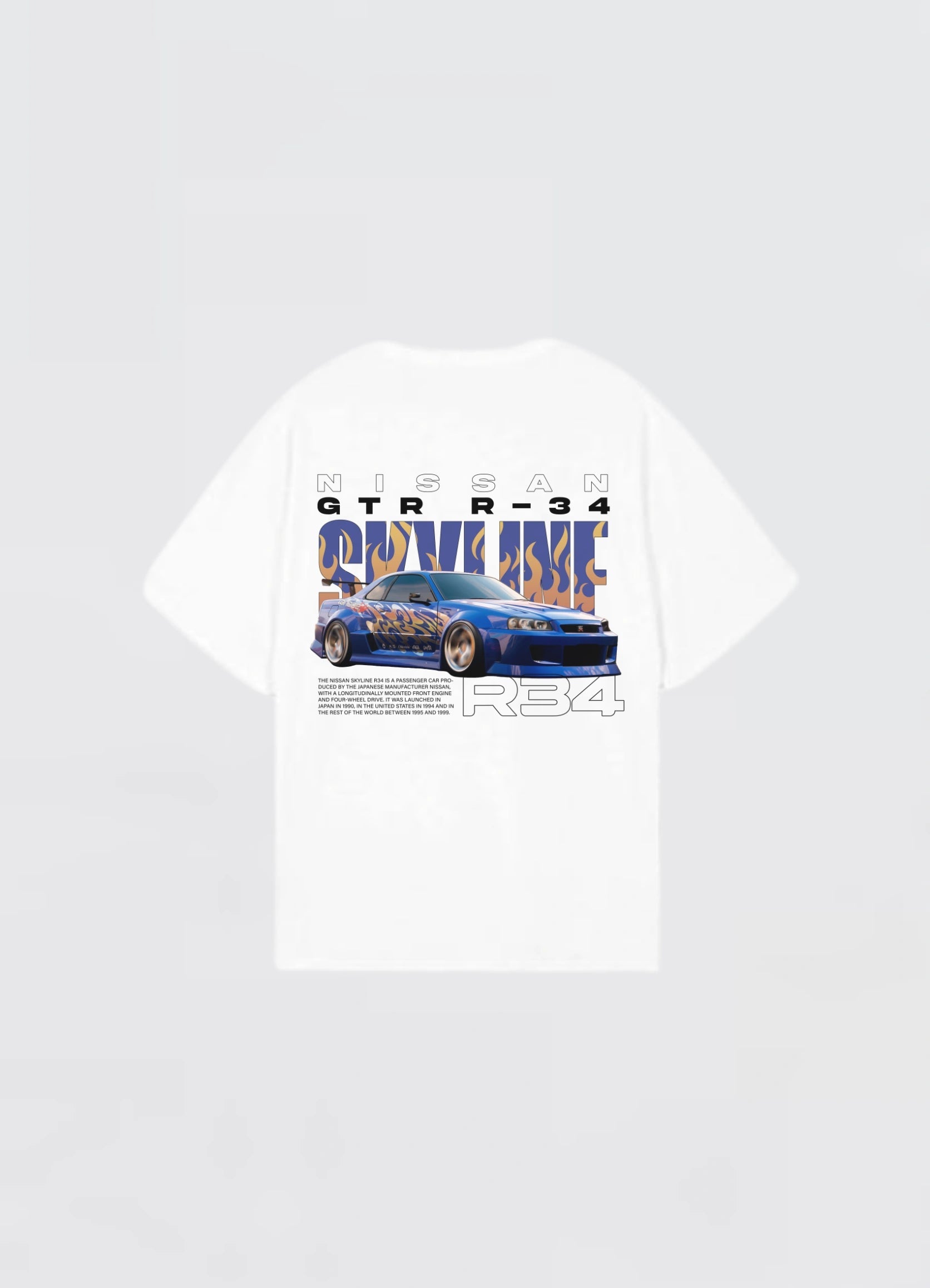 Skyline R34 Oversized T-shirt Off - white - Strells