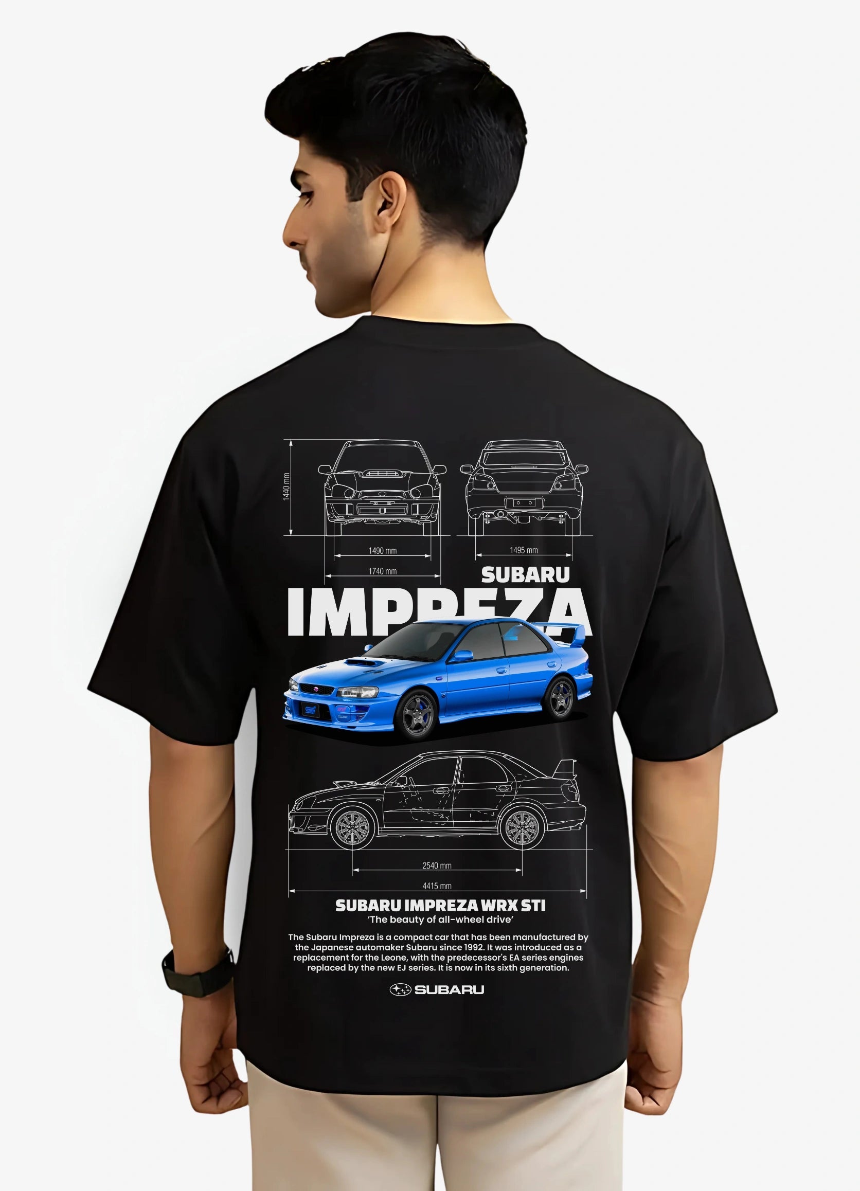 Subaru Impreza WRX STI Oversized T-shirt Black - Strells