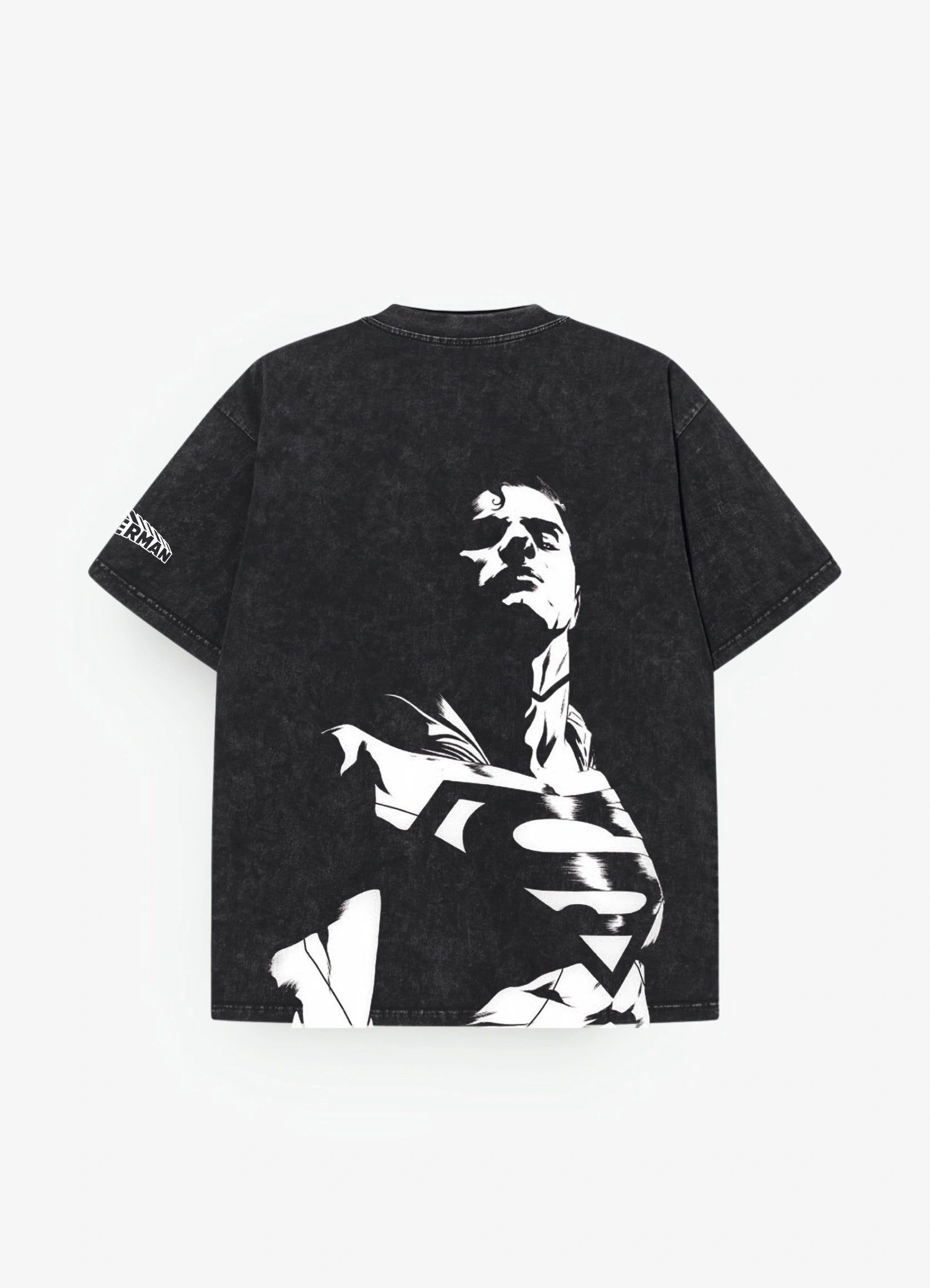 Superman Acid wash Oversized T-shirt Black - Strells