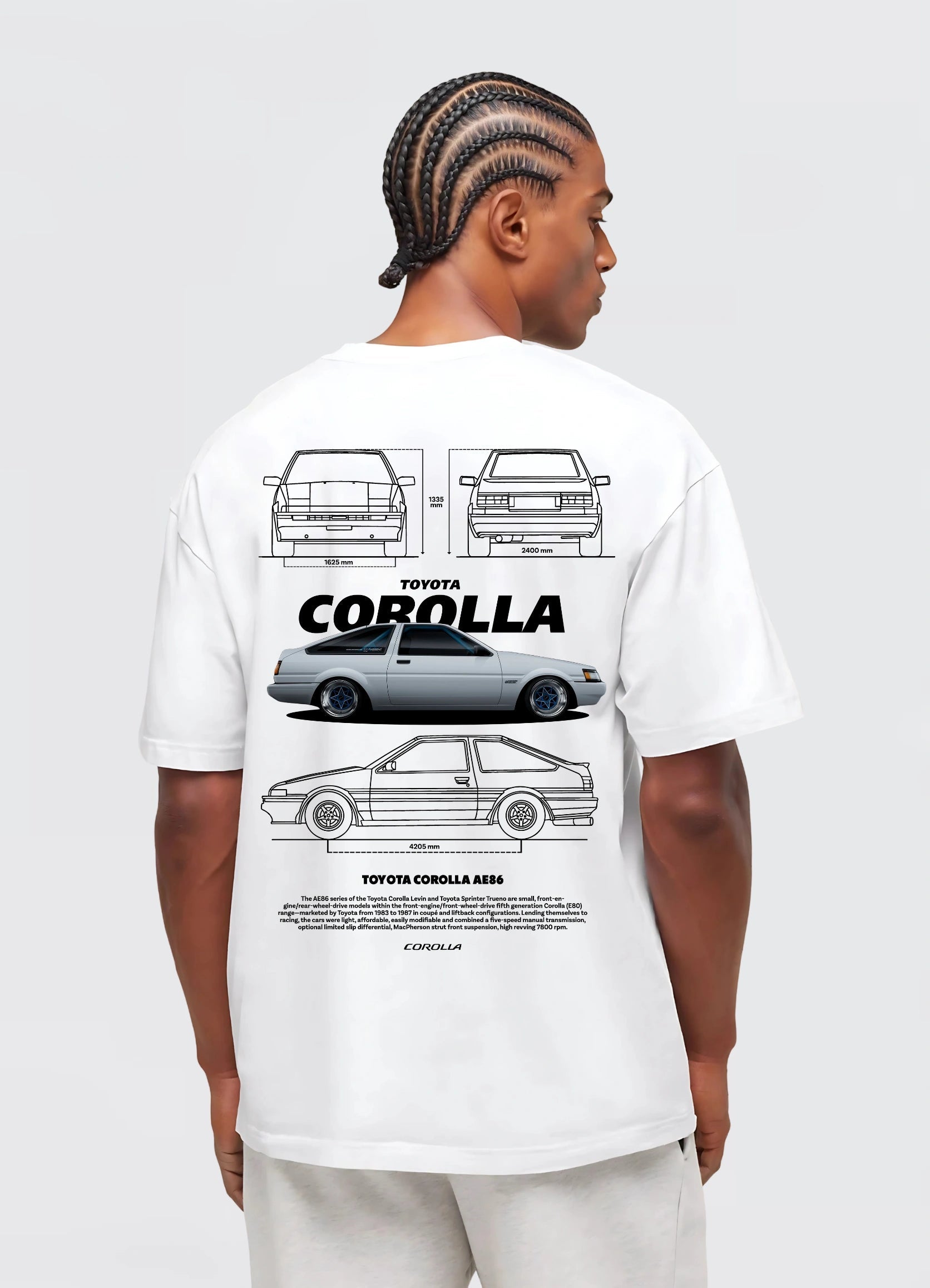 Toyota Corolla AE86 Oversized T-shirt Off - white - Strells