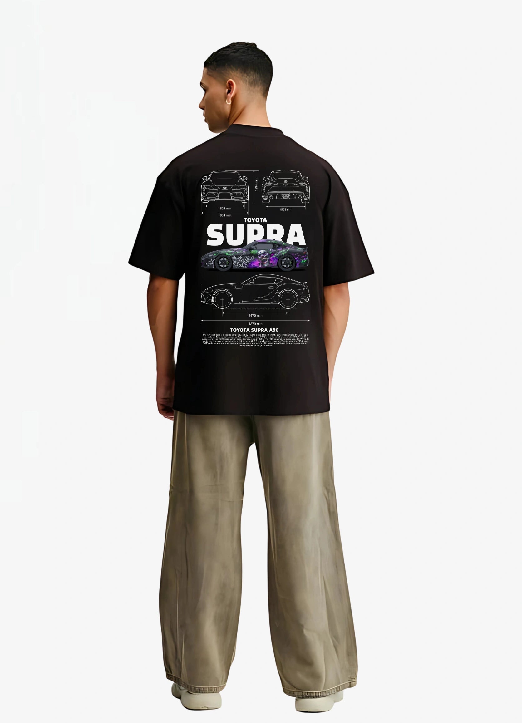 Toyota Supra A90 Oversized T-shirt Black - Strells