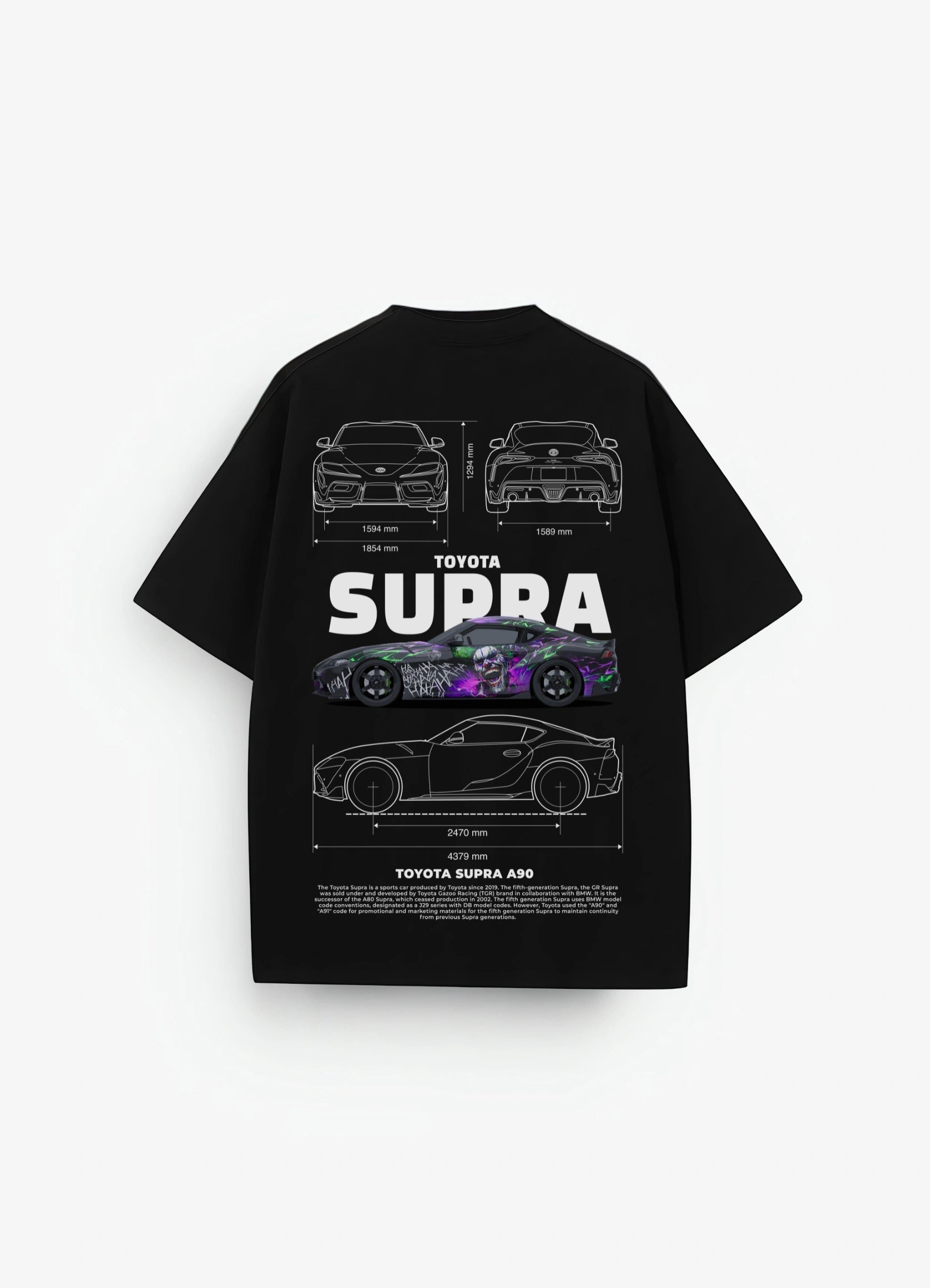 Toyota Supra A90 Oversized T-shirt Black - Strells