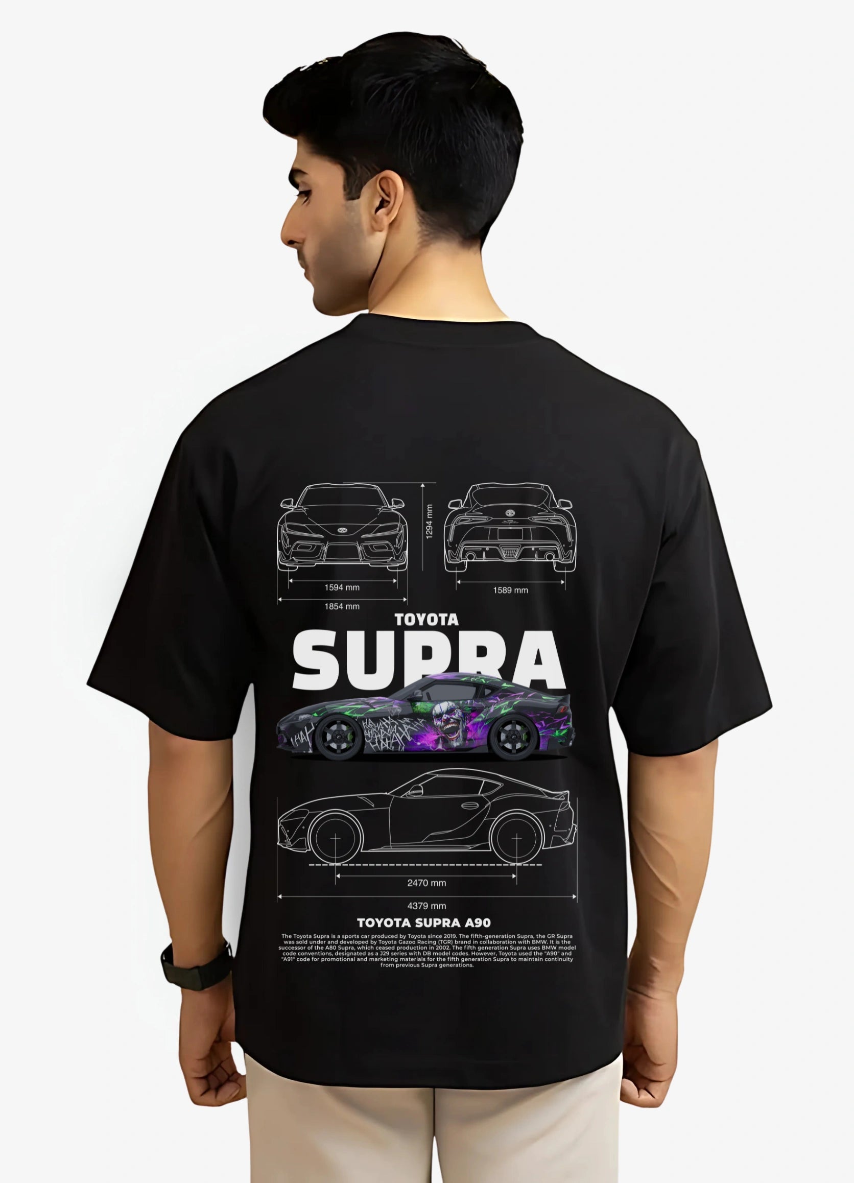 Toyota Supra A90 Oversized T-shirt Black - Strells