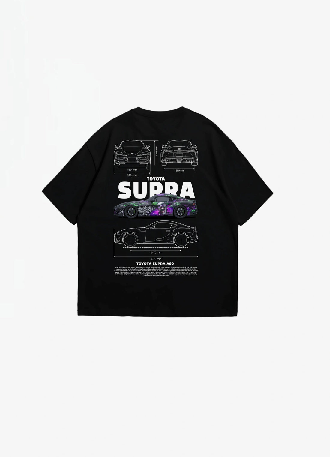 Toyota Supra A90 Oversized T-shirt Black - Strells