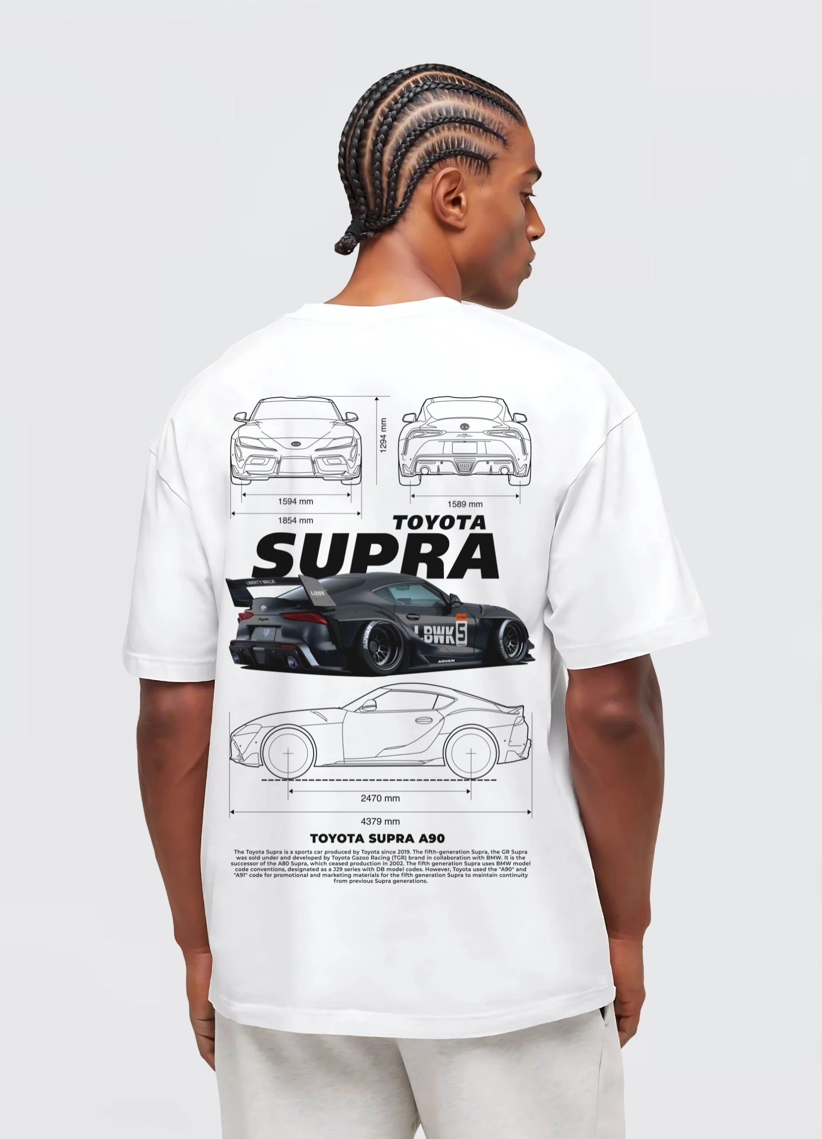 Toyota Supra A90 Oversized T-shirt Off - white - Strells
