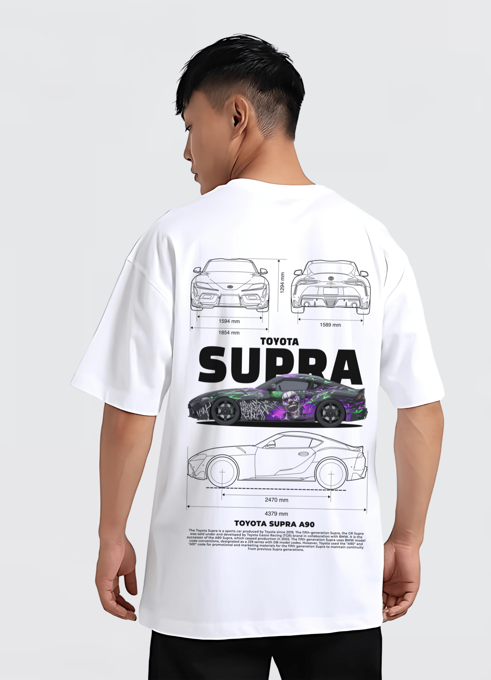 Toyota Supra A90 Oversized T-shirt Off - white - Strells