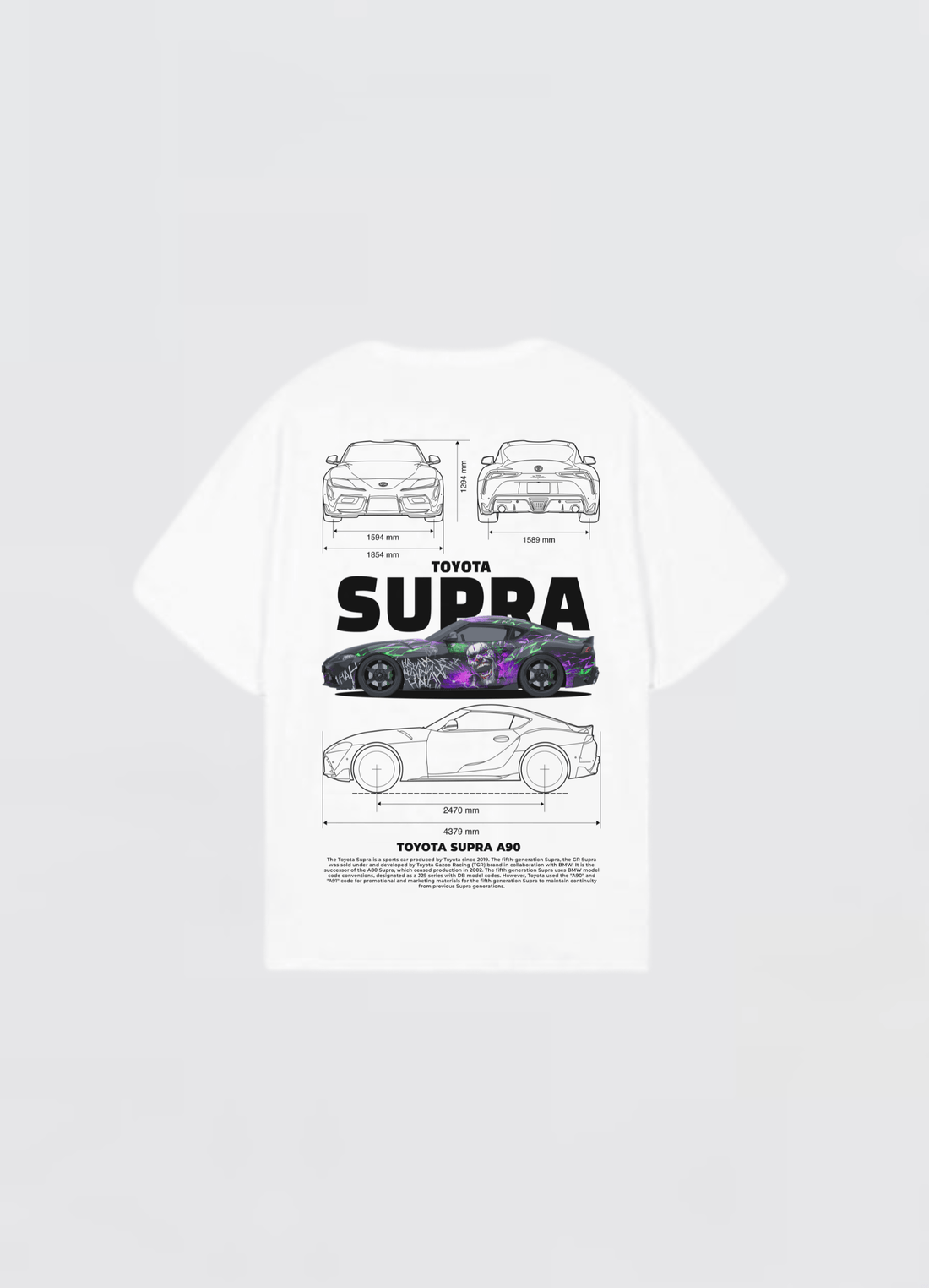 Toyota Supra A90 Oversized T-shirt Off - white - Strells