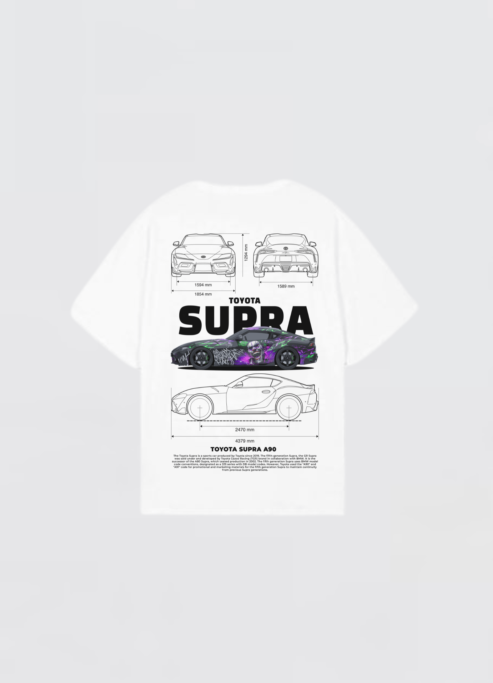 Toyota Supra A90 Oversized T-shirt Off - white - Strells