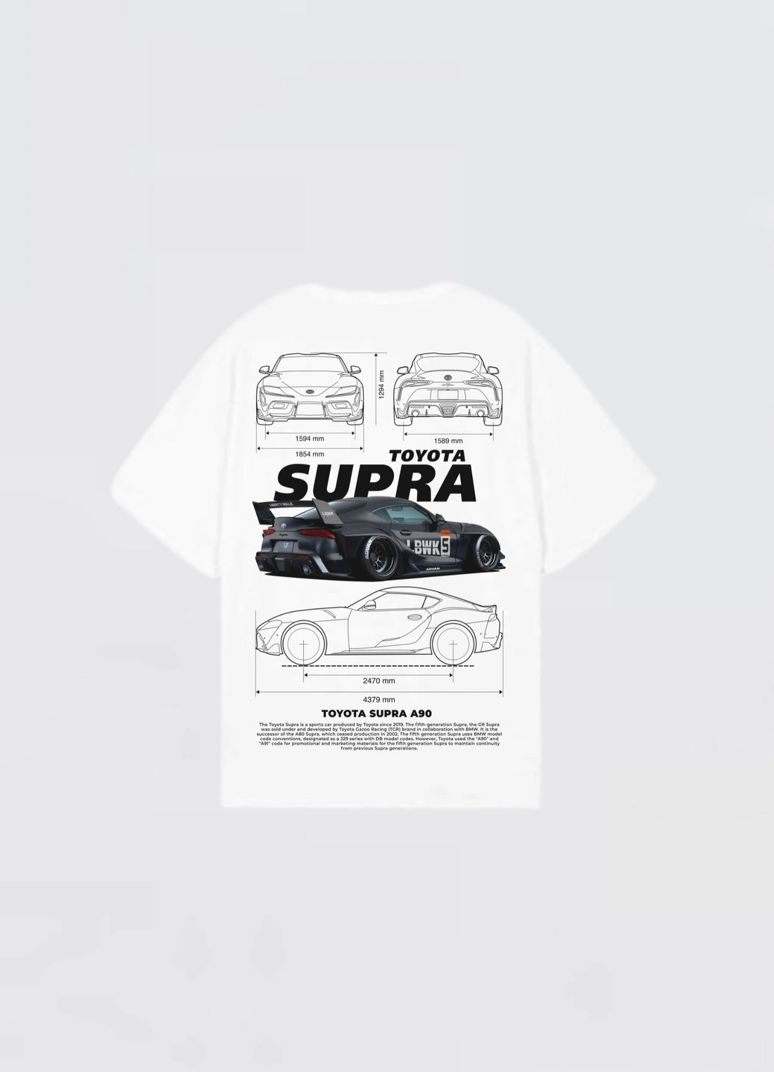 Toyota Supra A90 Oversized T-shirt Off - white - Strells