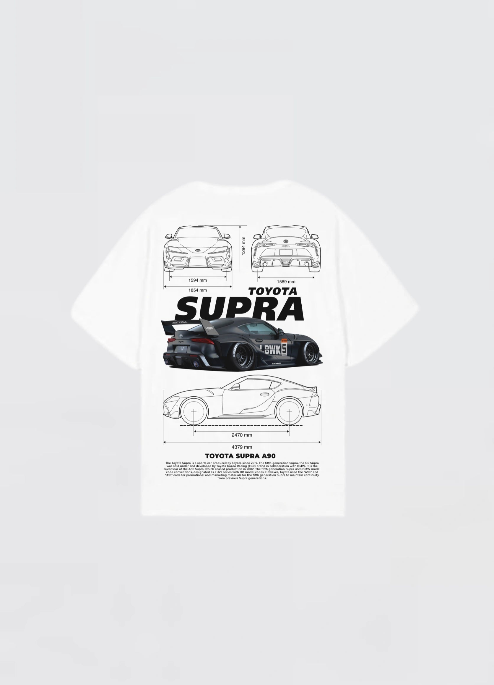 Toyota Supra A90 Oversized T-shirt Off - white - Strells