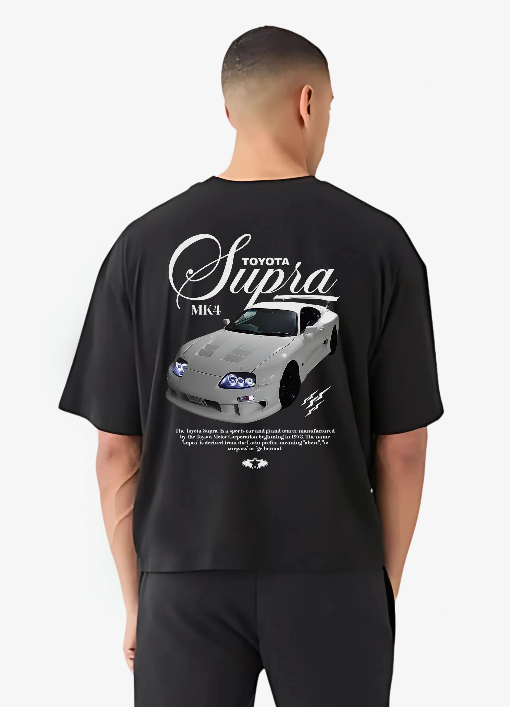 Toyota Supra Mark 4 Oversized T-shirt Black - Strells