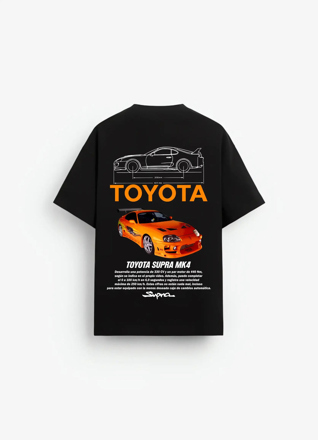 Toyota Supra Mark 4 Oversized T-shirt Black - Strells