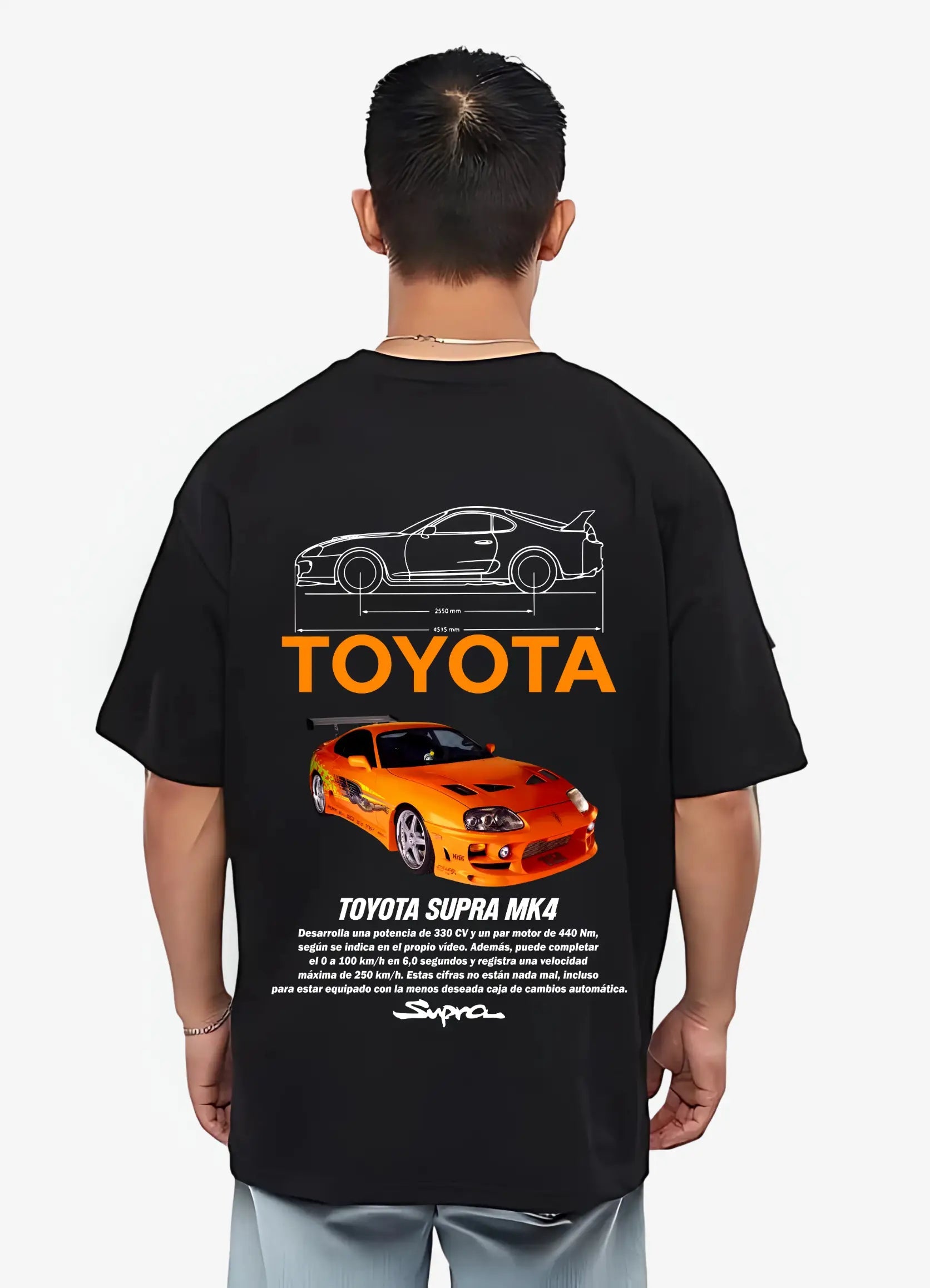 Toyota Supra Mark 4 Oversized T-shirt Black - Strells