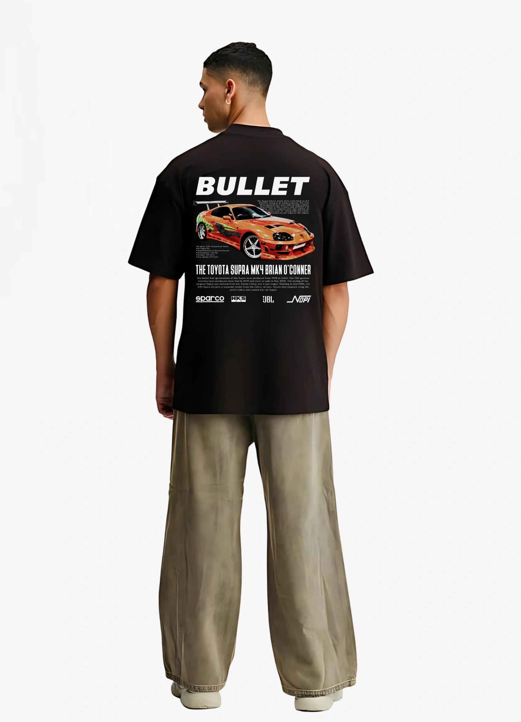 Toyota Supra Mark 4 Oversized T-shirt Black - Strells