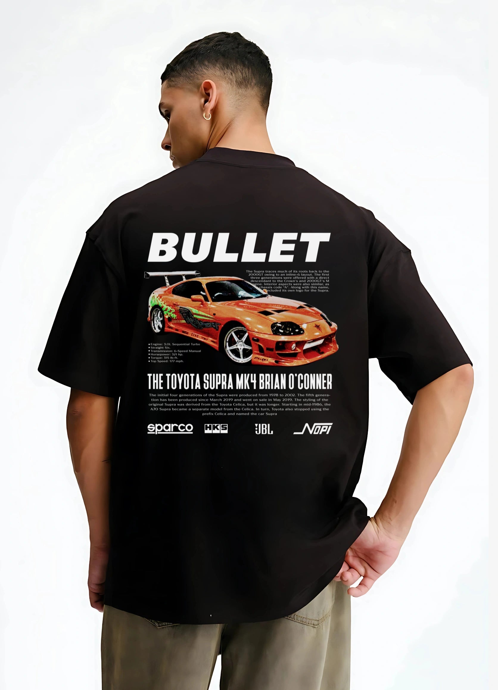 Toyota Supra Mark 4 Oversized T-shirt Black - Strells