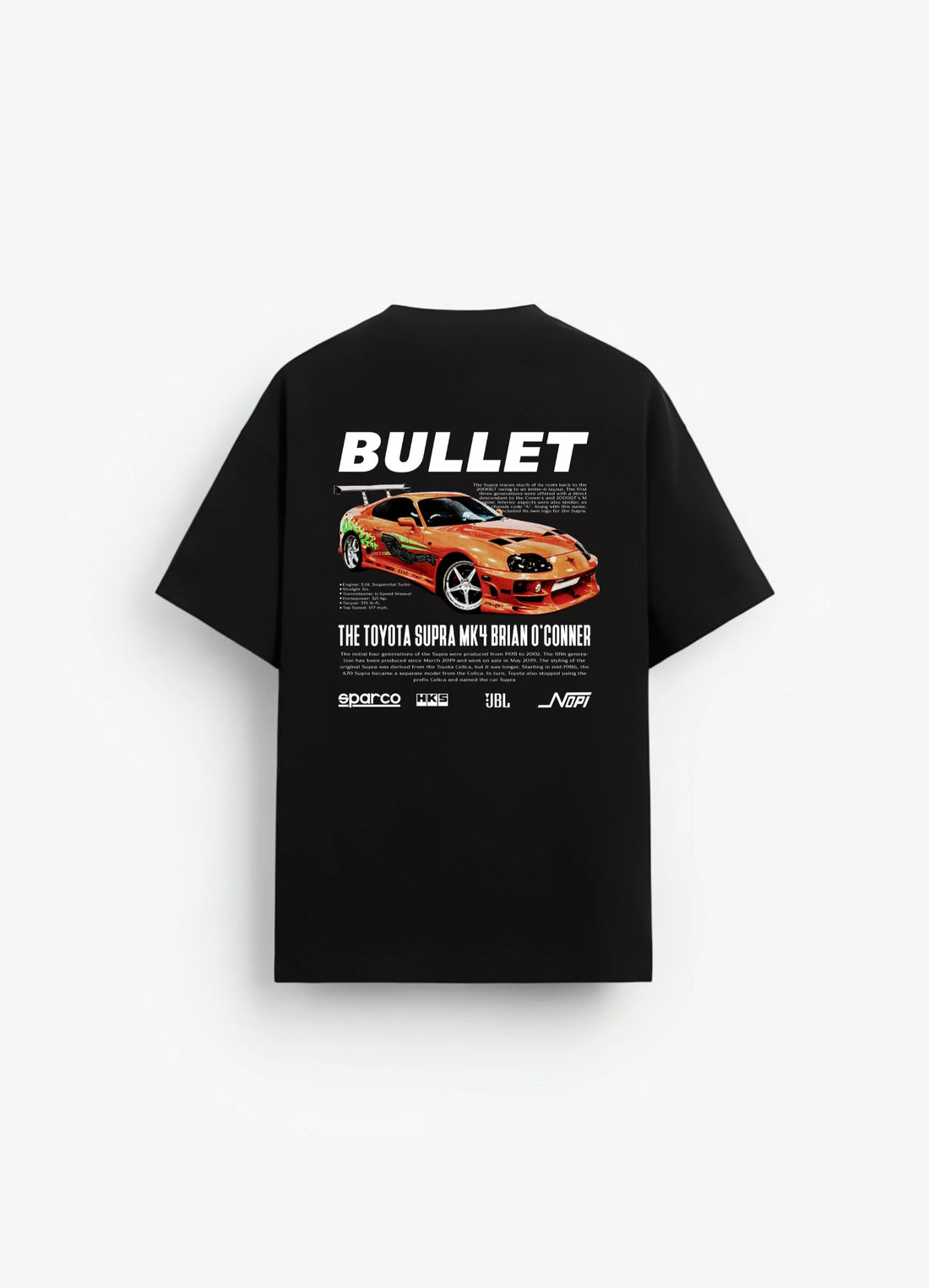 Toyota Supra Mark 4 Oversized T-shirt Black - Strells