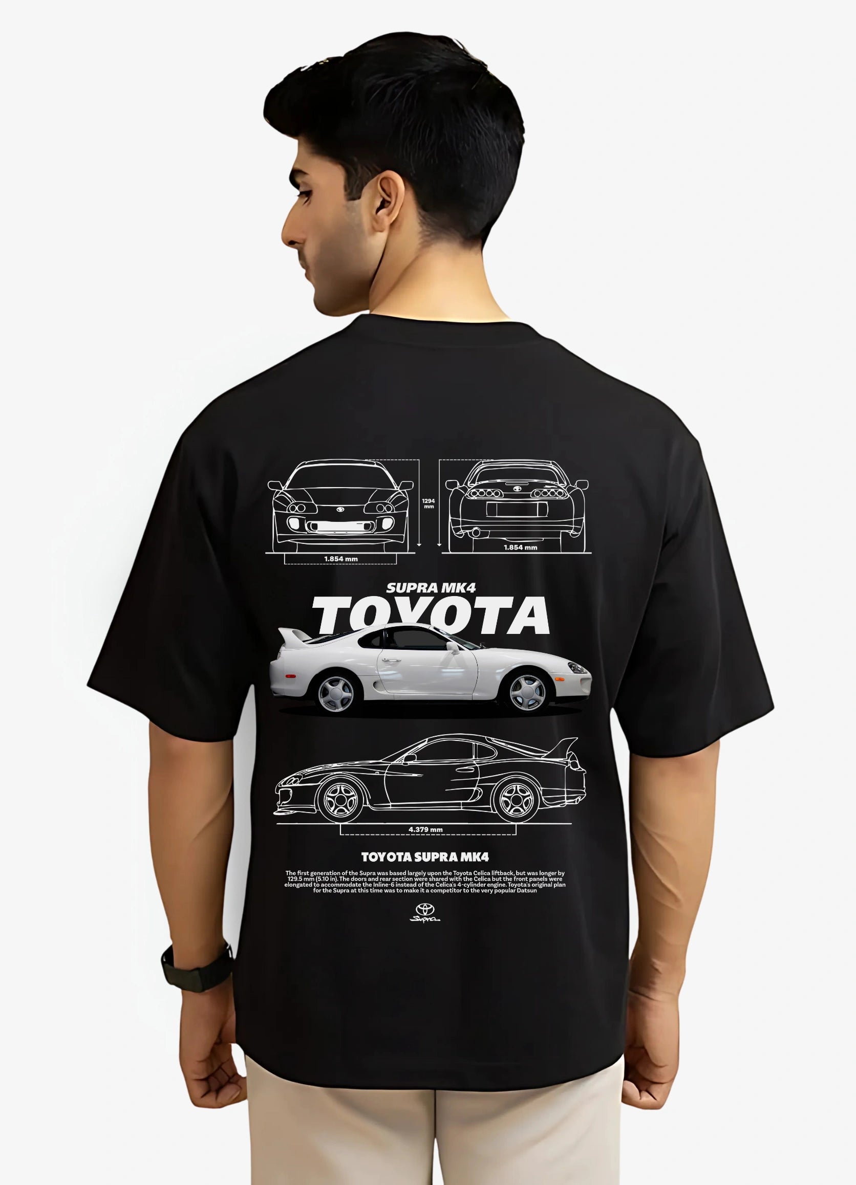 Toyota Supra Mark 4 Oversized T-shirt Black - Strells