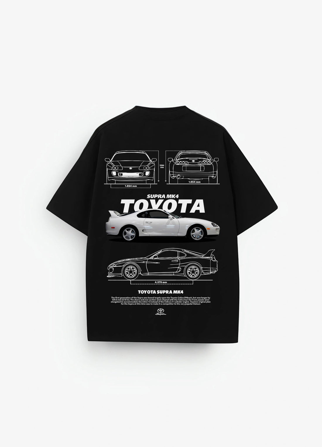 Toyota Supra Mark 4 Oversized T-shirt Black - Strells