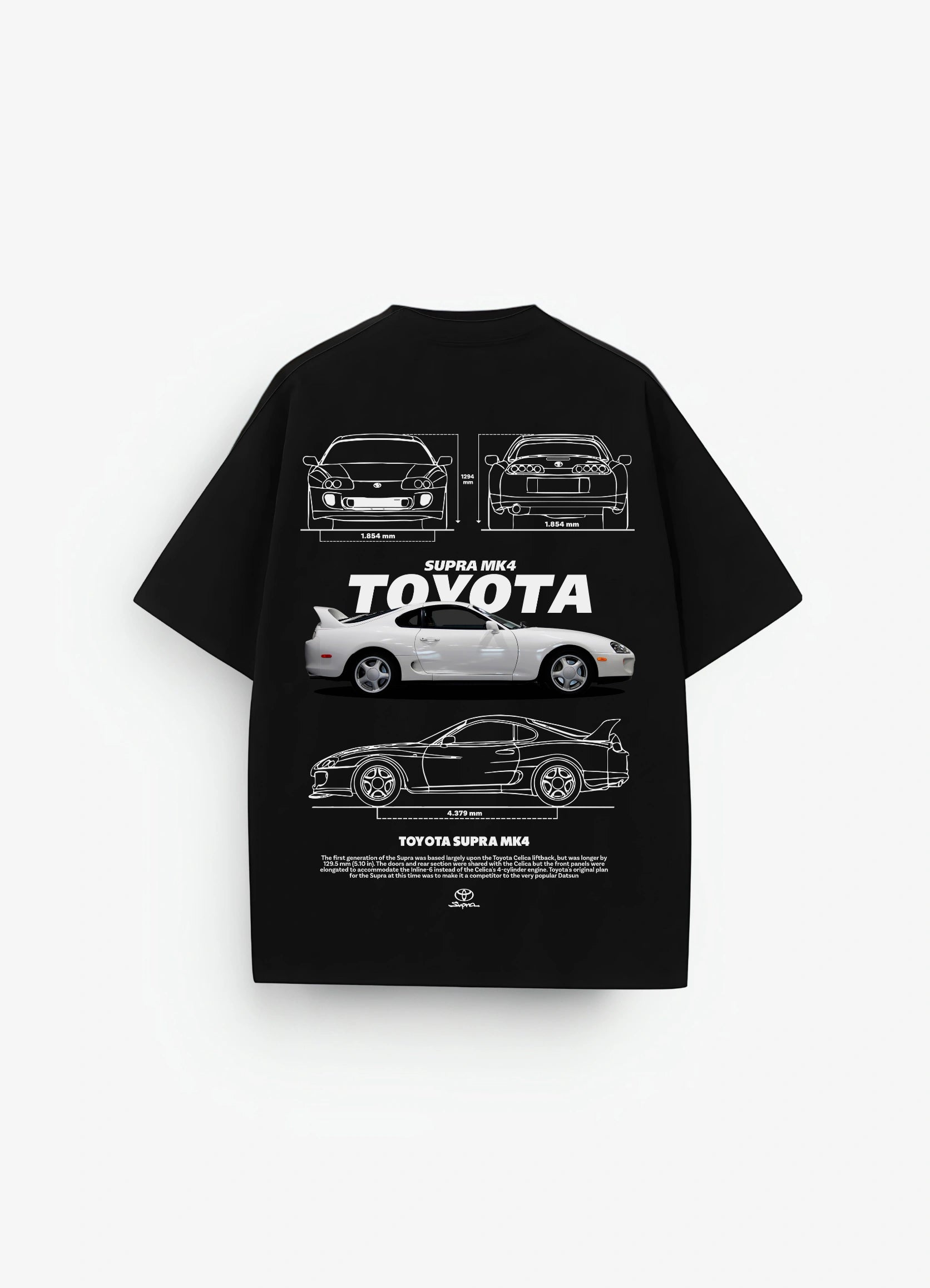 Toyota Supra Mark 4 Oversized T-shirt Black - Strells