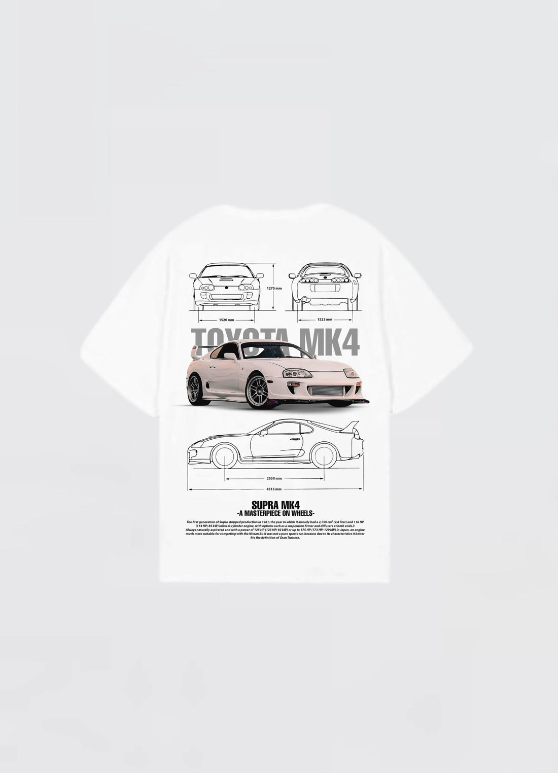 Toyota Supra Mark 4 Oversized T-shirt Off - white - Strells