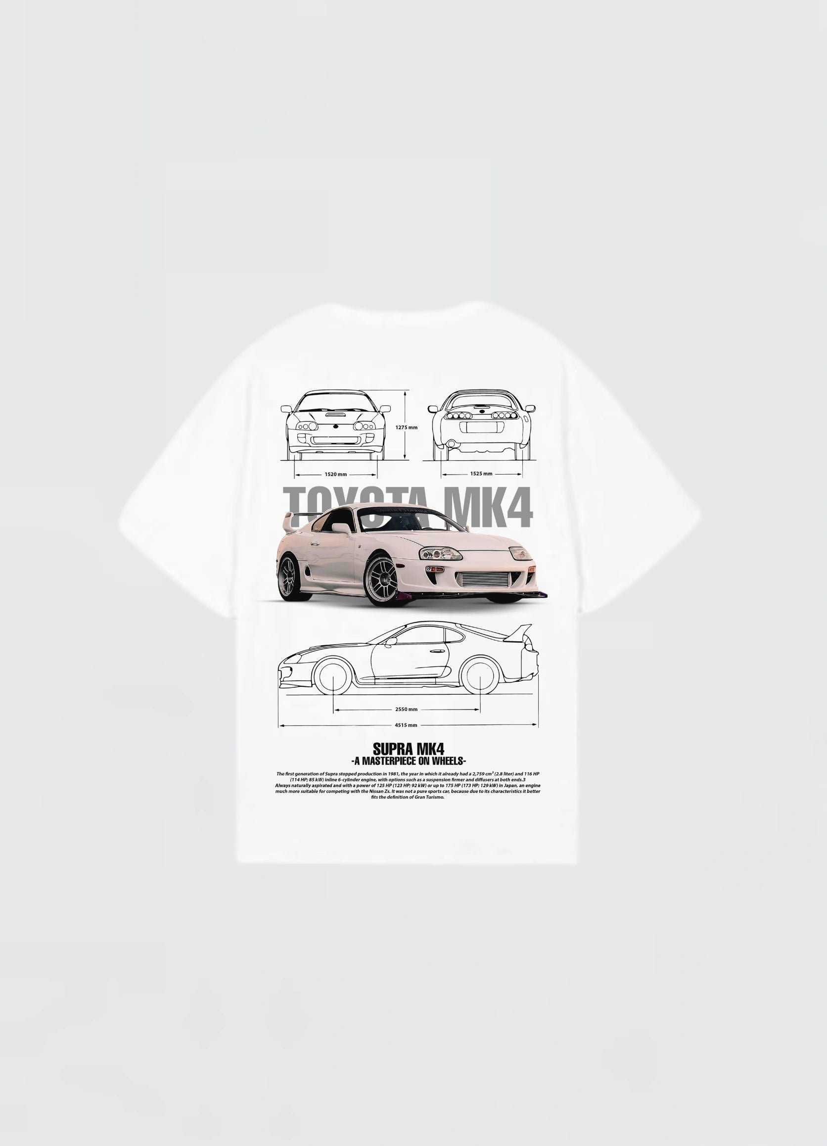 Toyota Supra Mark 4 Oversized T-shirt Off - white - Strells