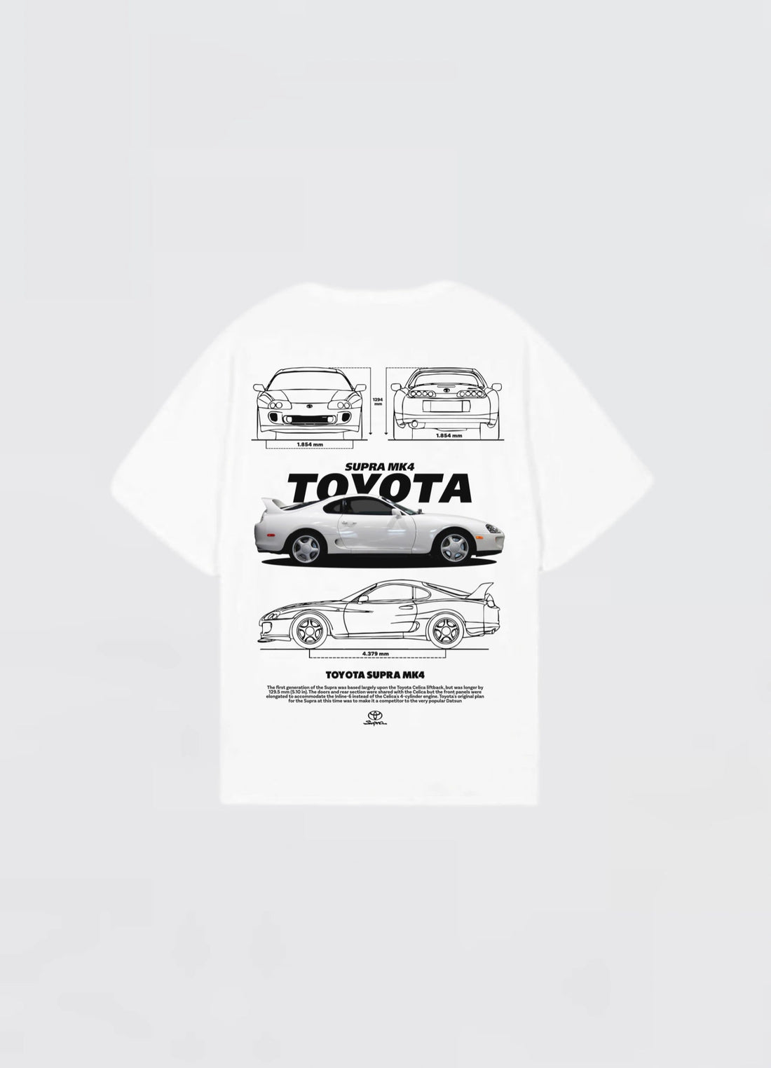 Toyota Supra Mark 4 Oversized T-shirt Off - white - Strells