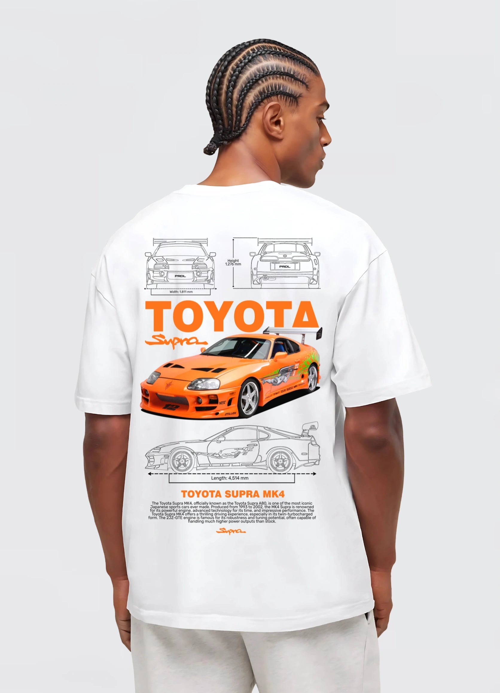 Toyota Supra Mark 4 Oversized T-shirt Off - white - Strells