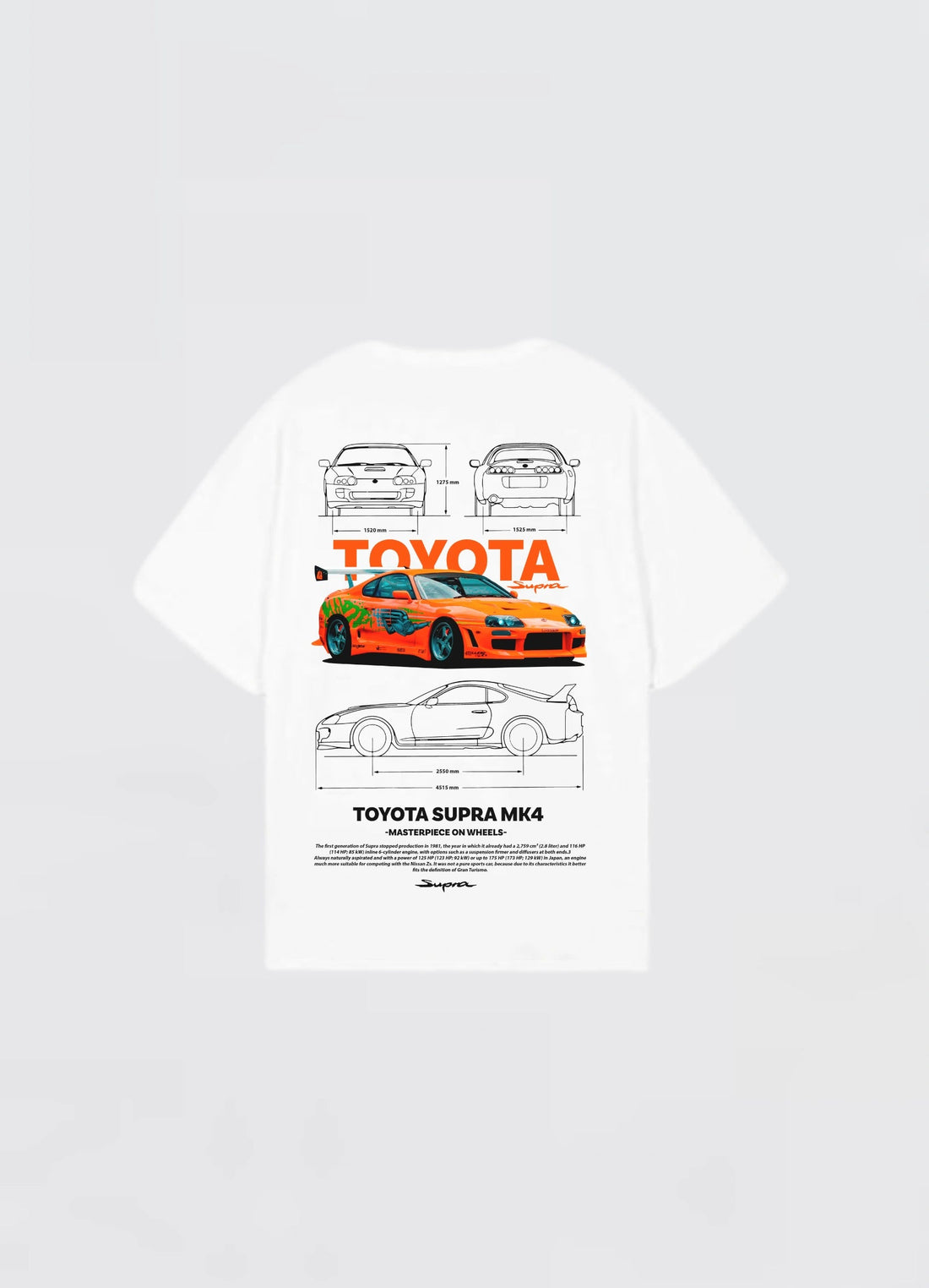 Toyota Supra MK4 Oversized T-shirt Off - white - Strells