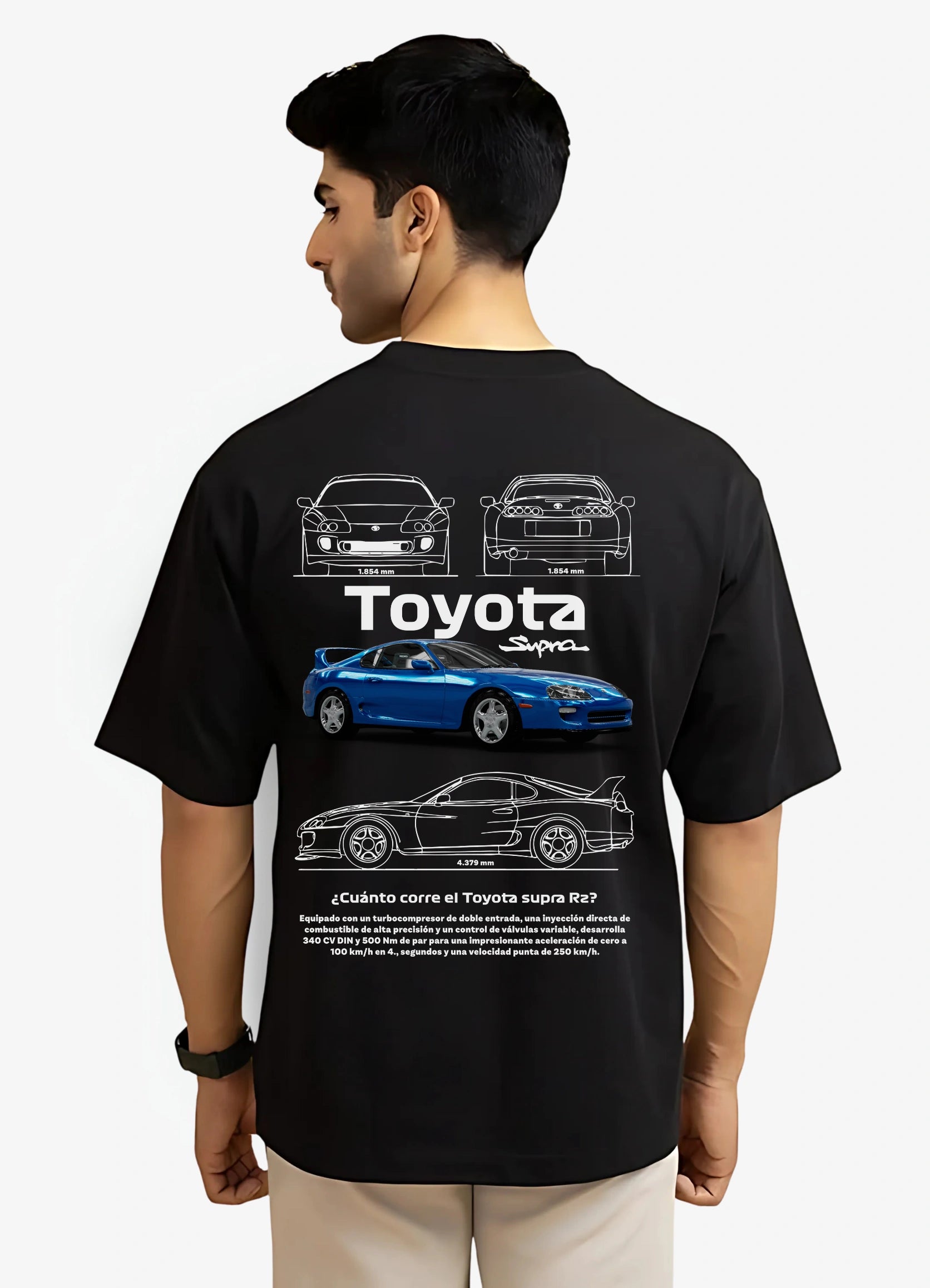 Toyota Supra RZ Black Oversized T-shirt Black - Strells