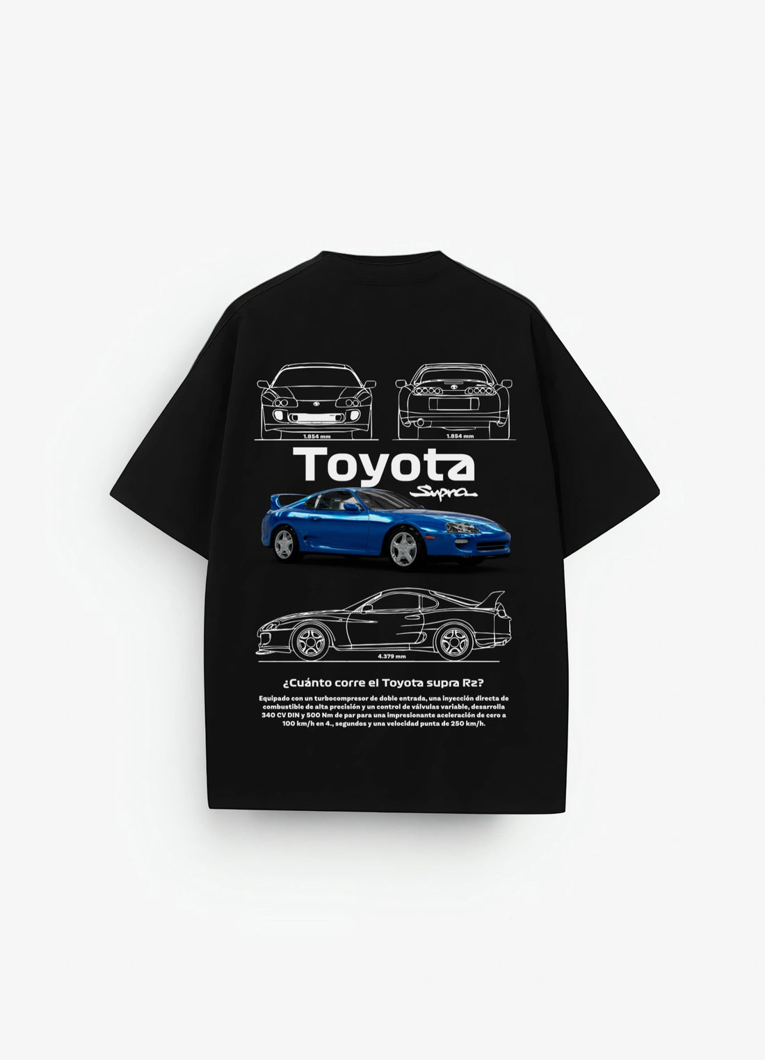 Toyota Supra RZ Black Oversized T-shirt Black - Strells