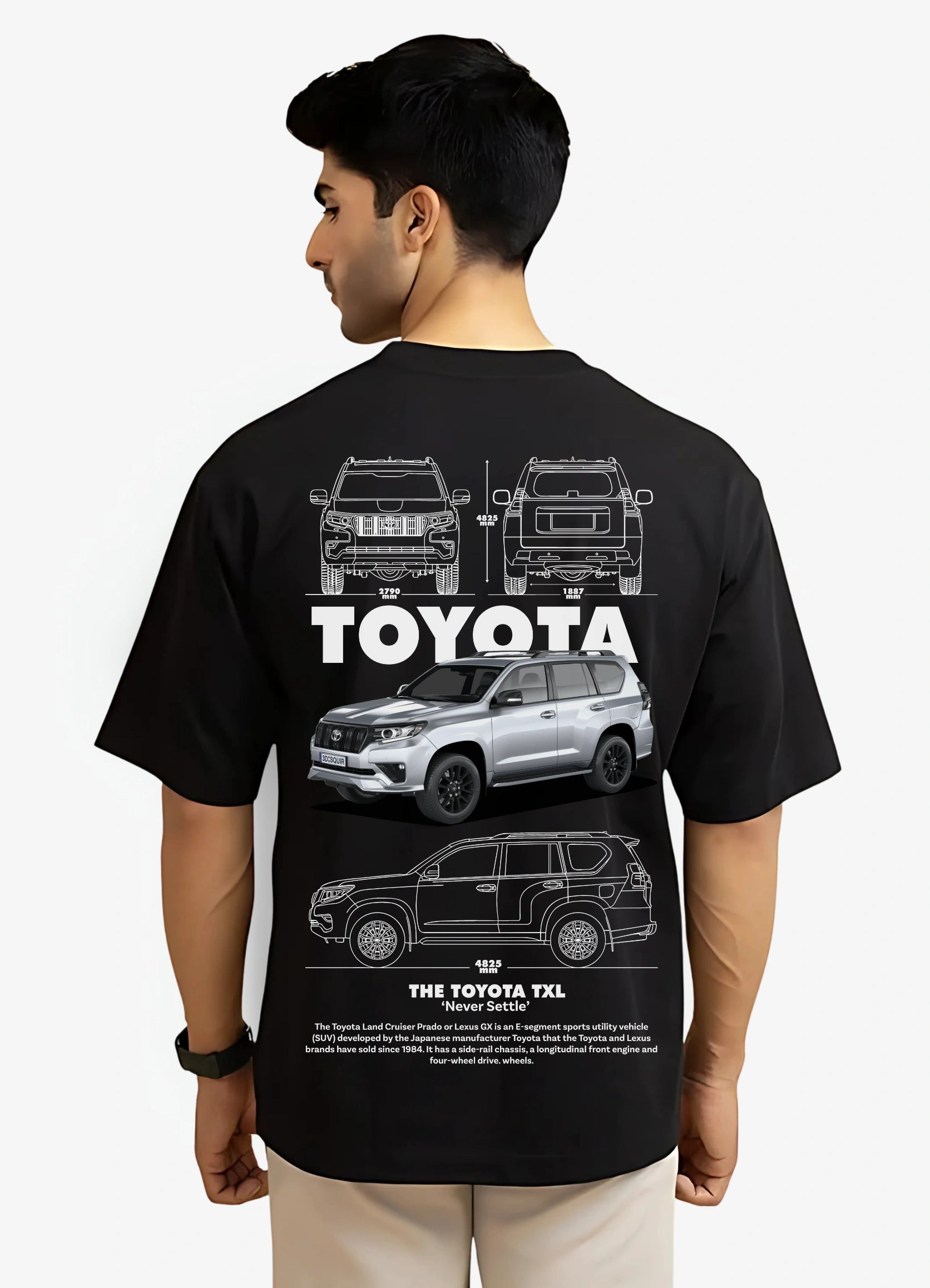Toyota TXL SUV Oversized T-shirt Black - Strells