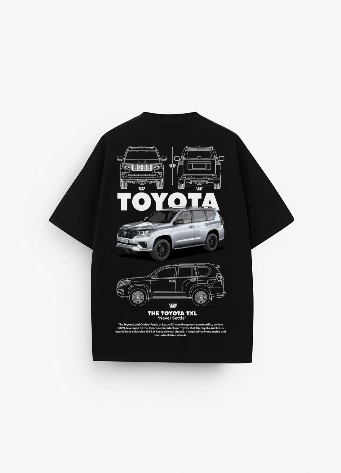 Toyota TXL SUV Oversized T-shirt Black - Strells