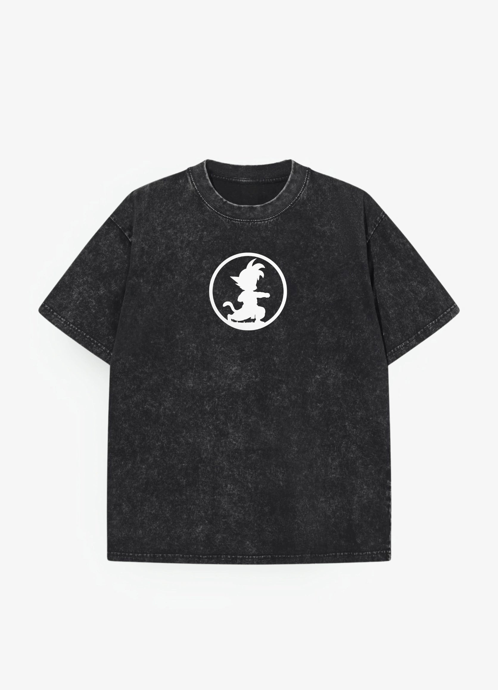 Ultra Goku Acid Washed Oversized T-shirt Black - Strells