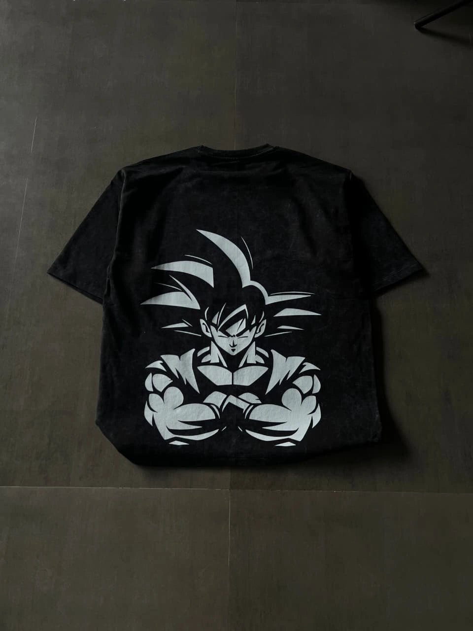 Ultra Goku Acid Washed Oversized T-shirt Black - Strells