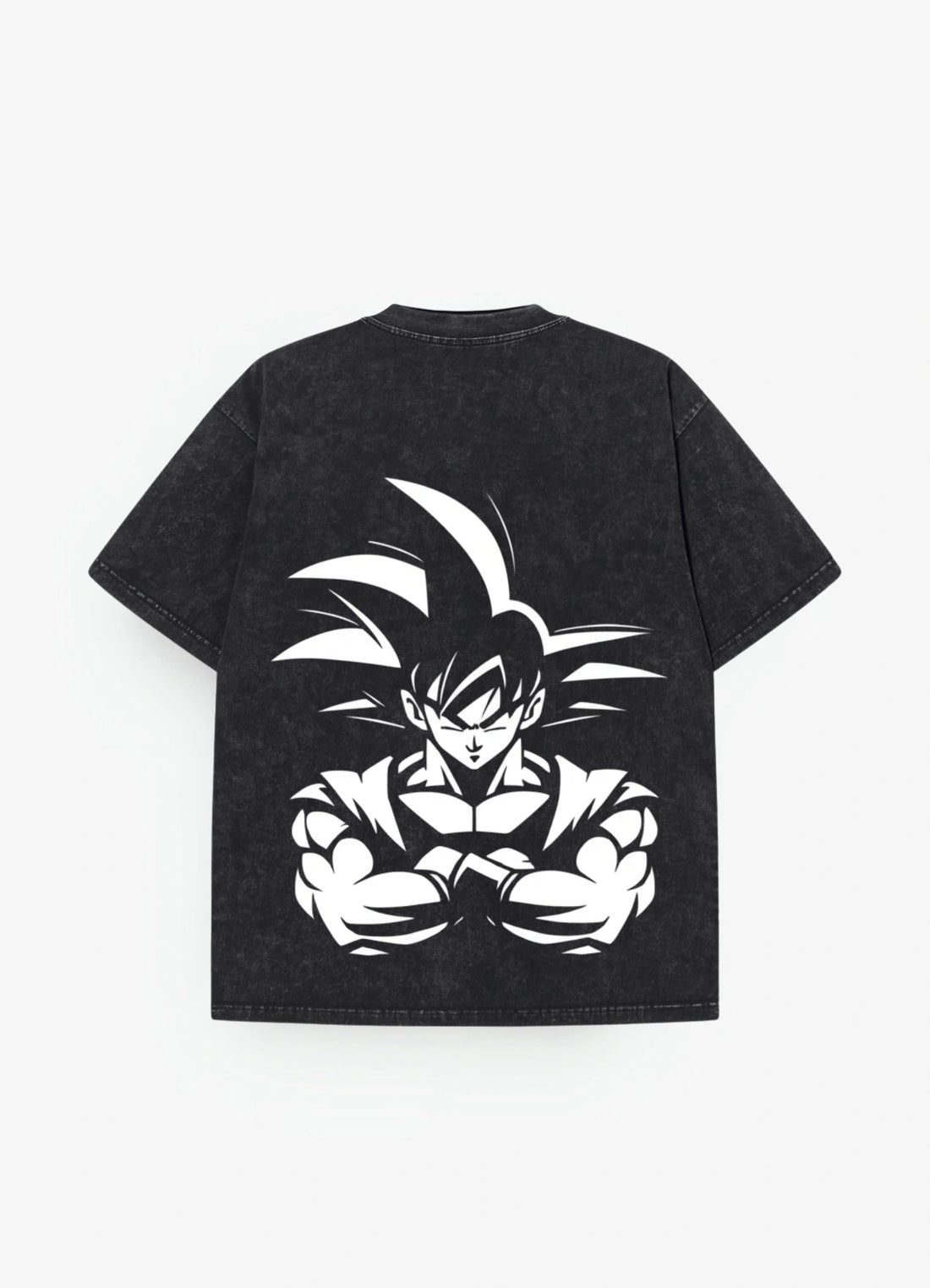Ultra Goku Acid Washed Oversized T-shirt Black - Strells