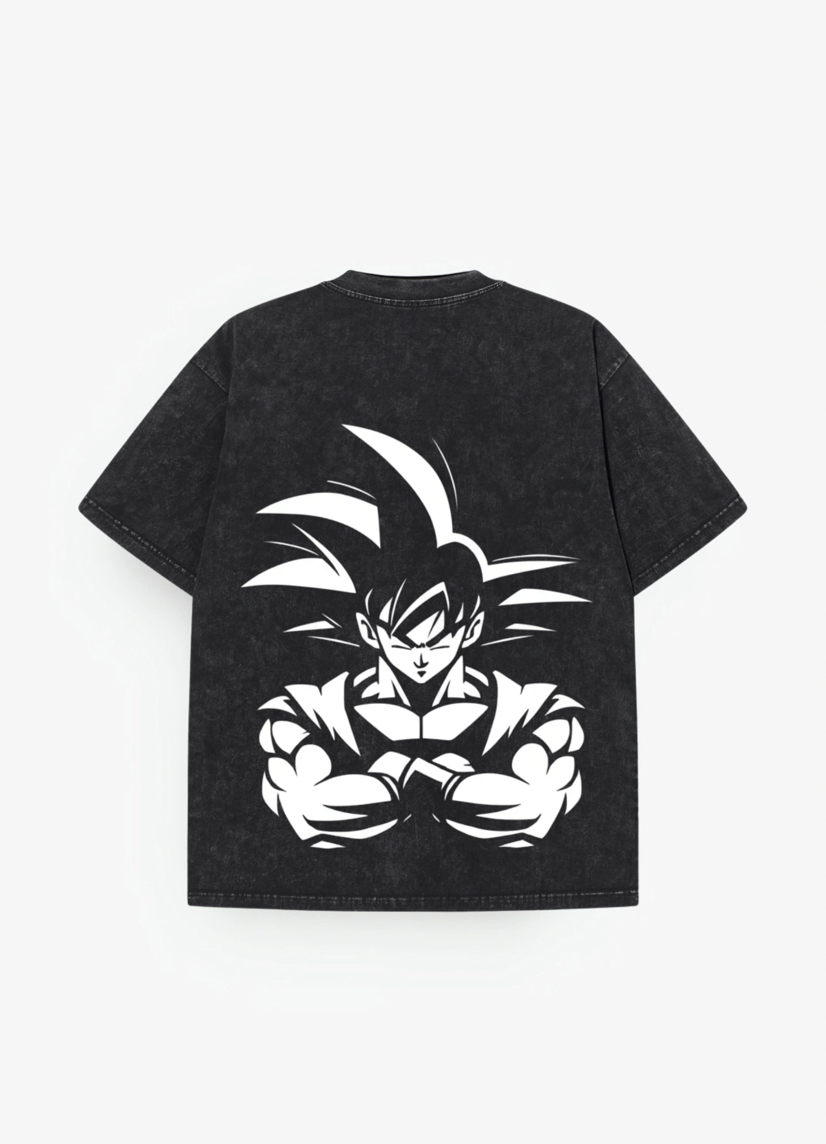 Ultra Goku Acid Washed Oversized T-shirt Black - Strells
