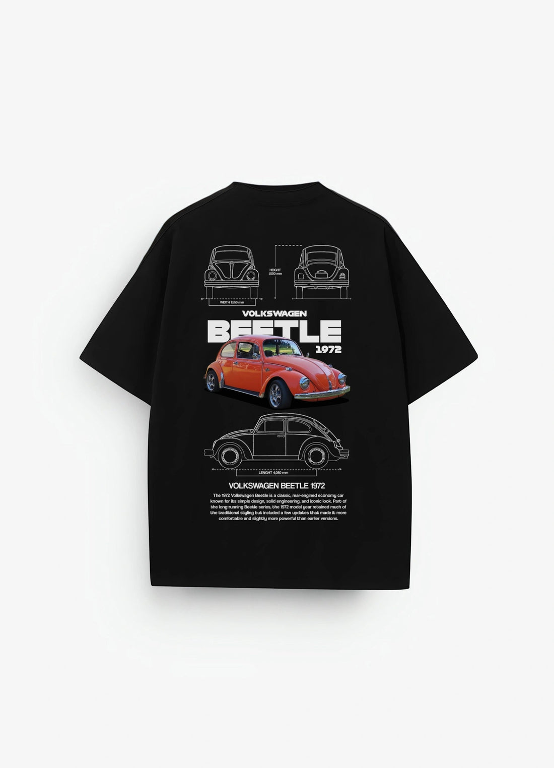 Volkswagen Beetle Oversized T-shirt Black - Strells