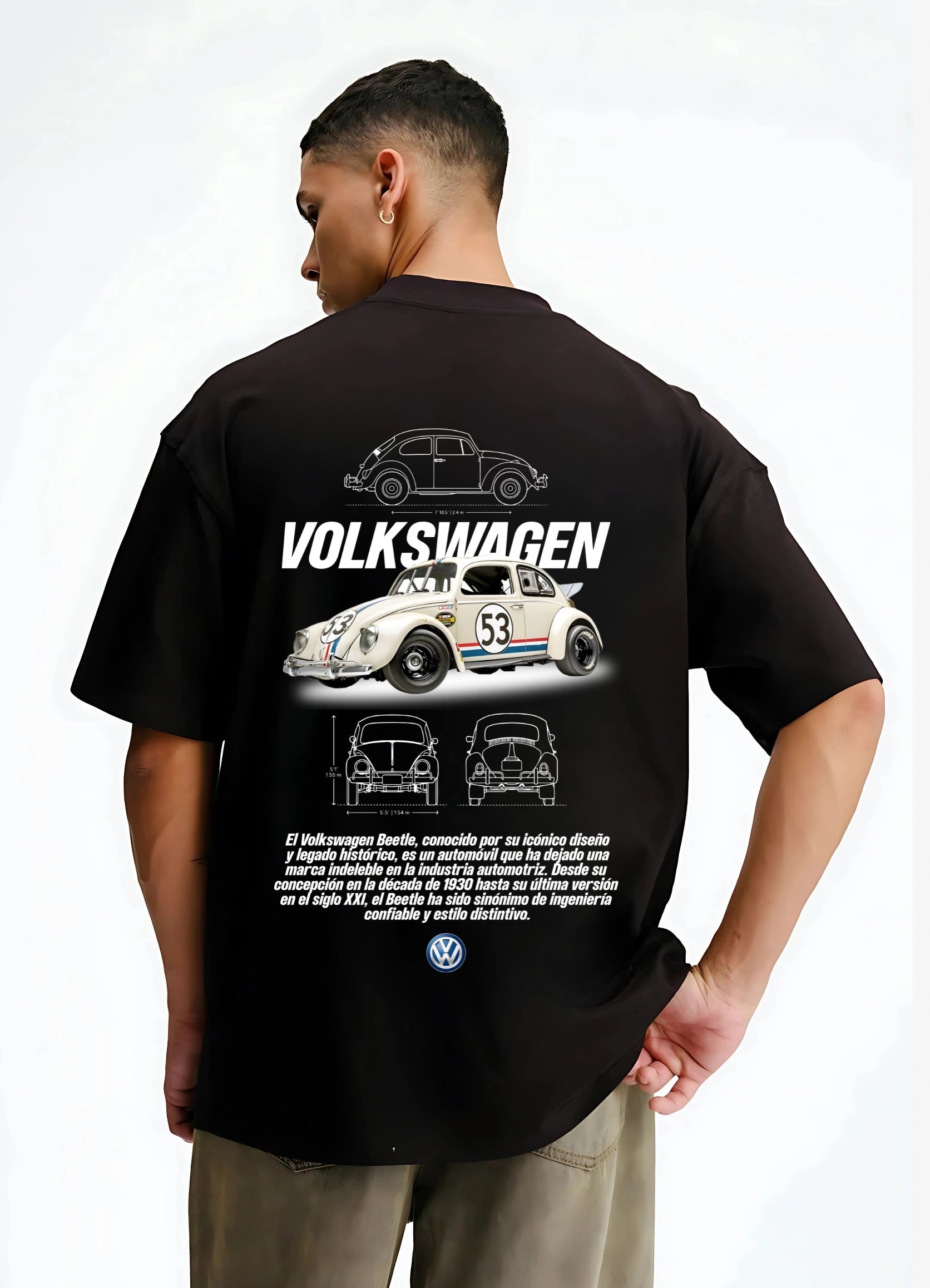 Volkswagen Beetle Oversized T-shirt Black - Strells