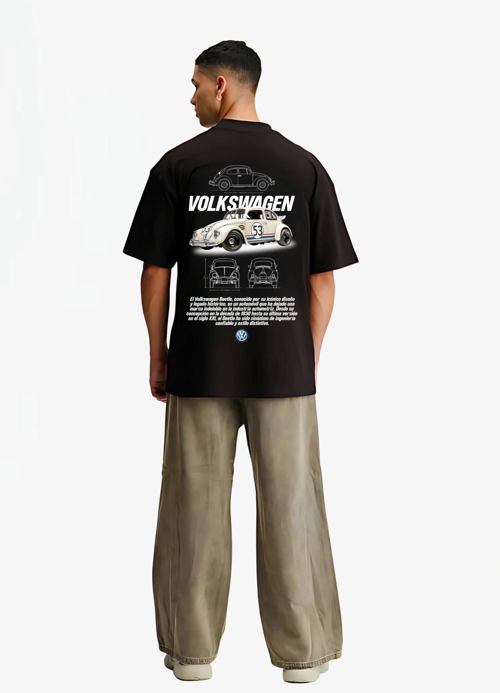 Volkswagen Beetle Oversized T-shirt Black - Strells