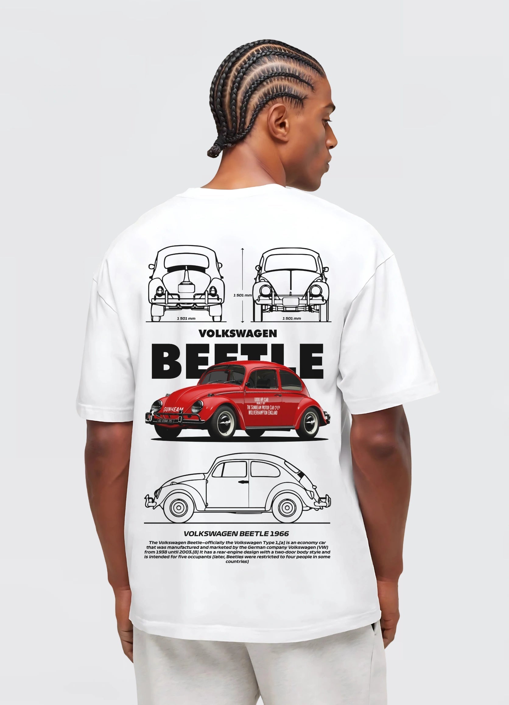 Volkswagen Beetle Oversized T-shirt Off - white - Strells