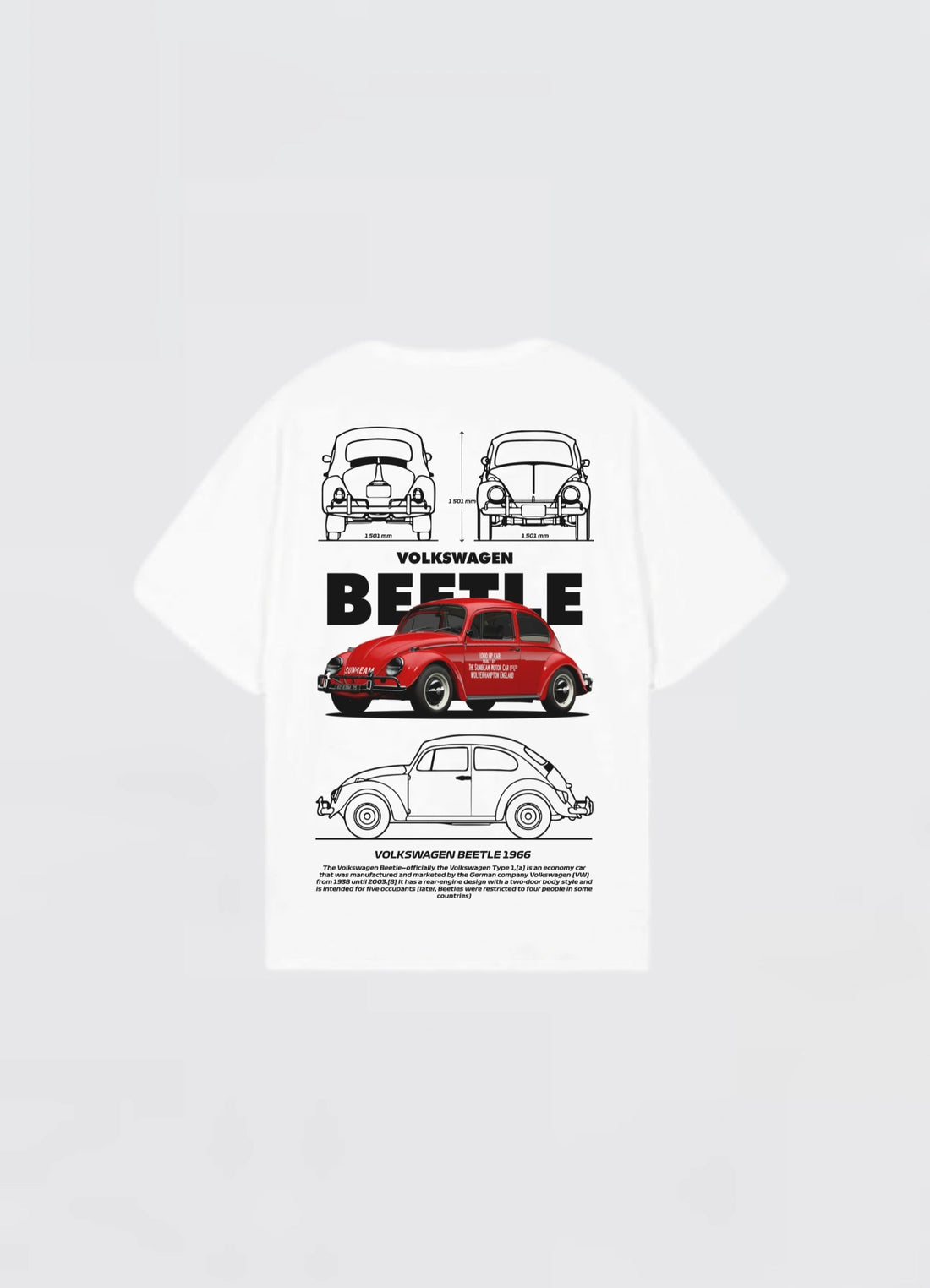 Volkswagen Beetle Oversized T-shirt Off - white - Strells