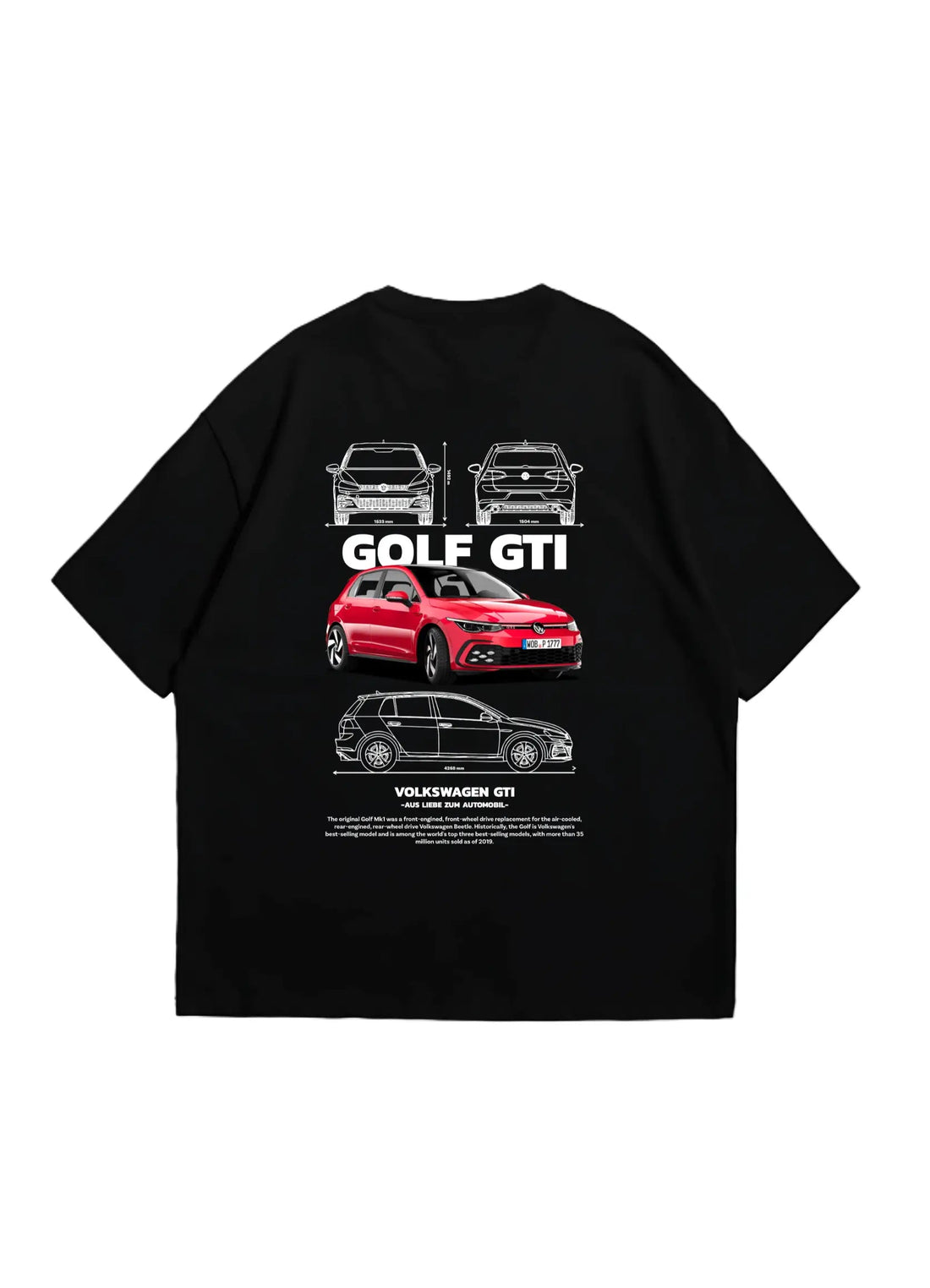 Volkswagen Golf GTI Oversized T-shirt Black - Strells