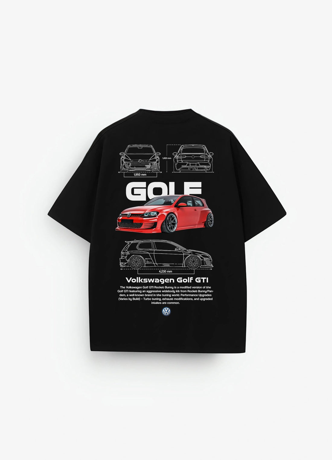 Volkswagen Golf GTI Oversized T-shirt Black - Strells
