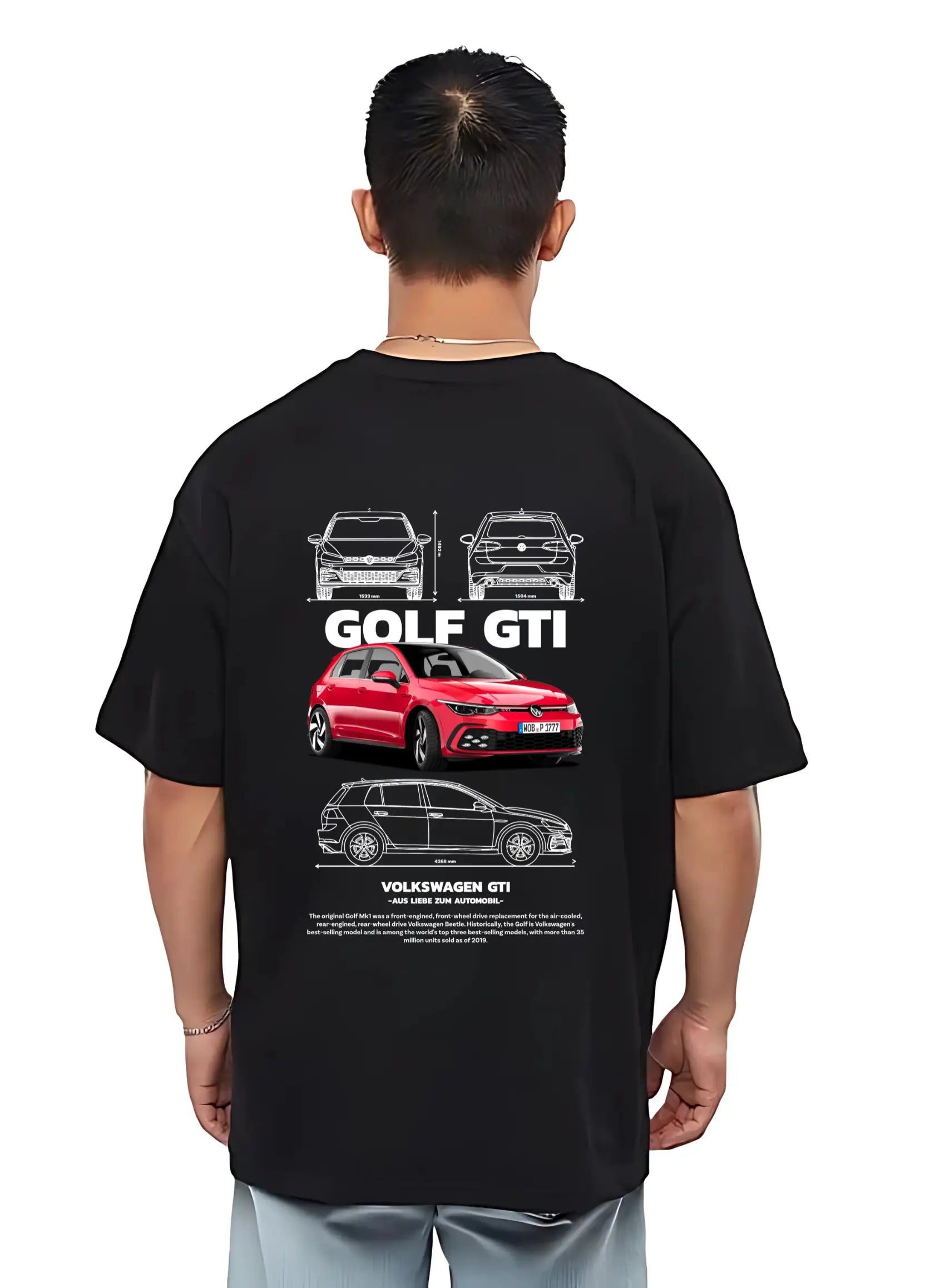 Volkswagen Golf GTI Oversized T-shirt Black - Strells